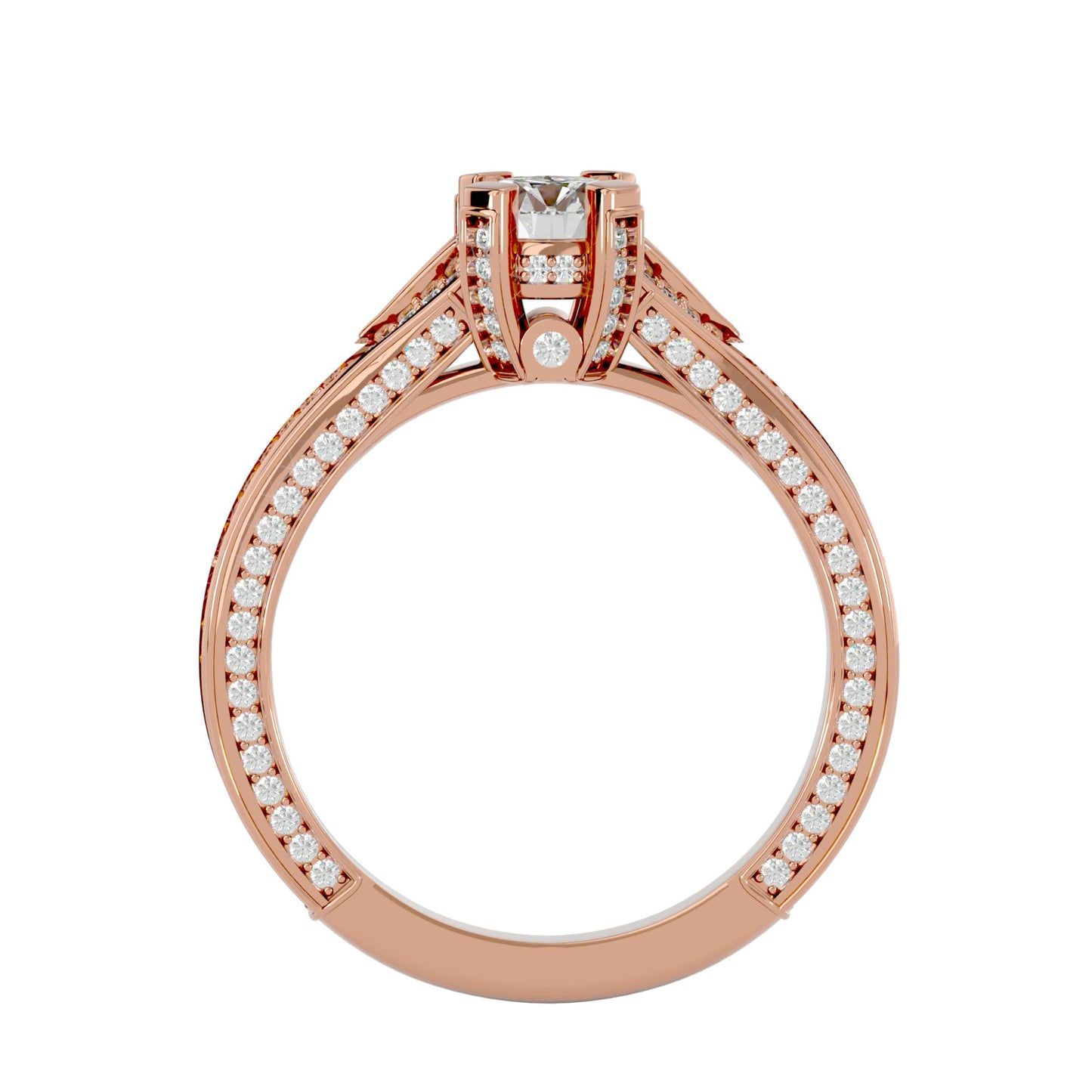 Asteria halo engagement ring & matching band