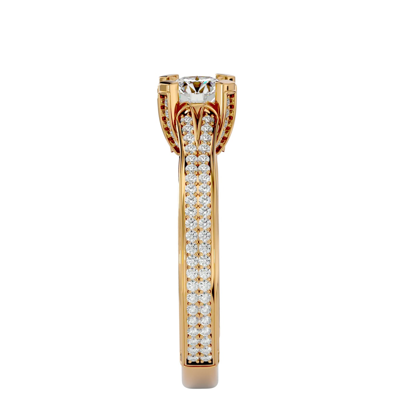 Asteria halo engagement ring & matching band
