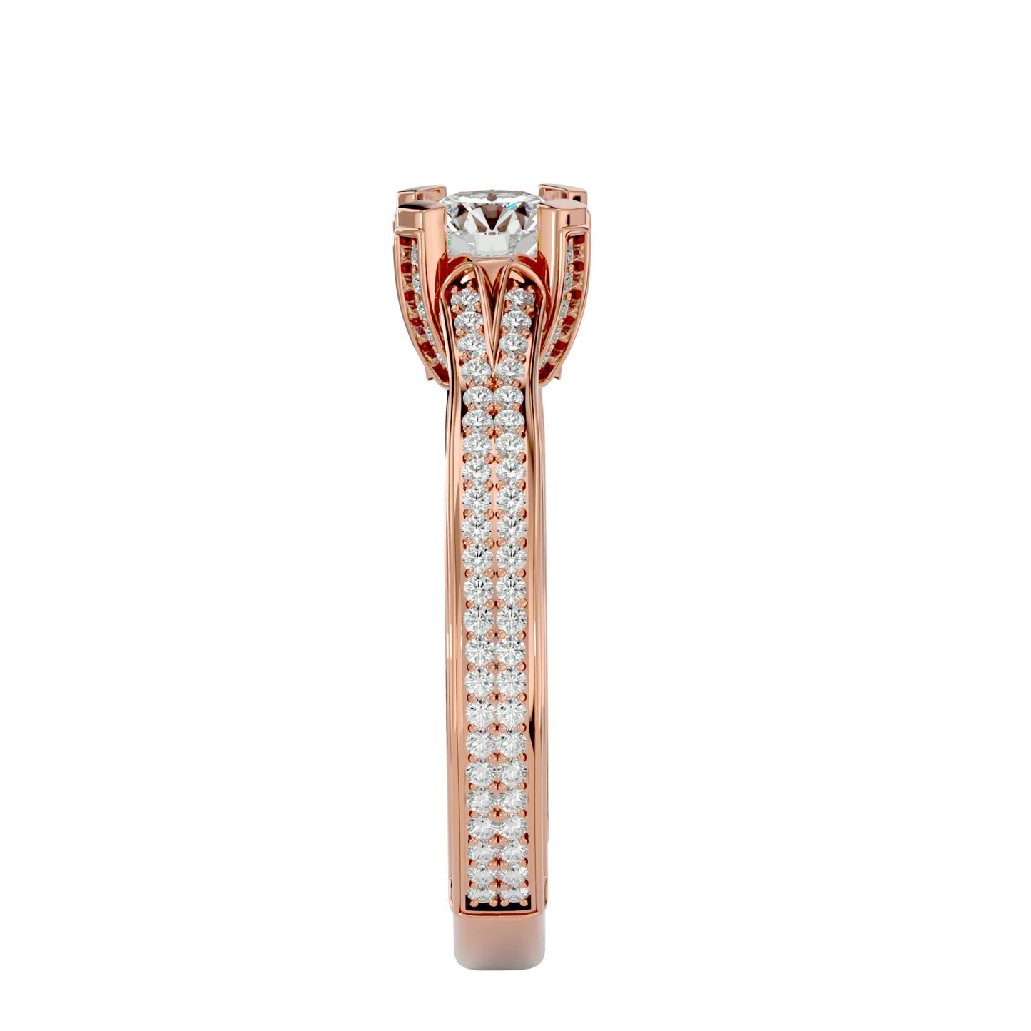 Asteria halo engagement ring & matching band