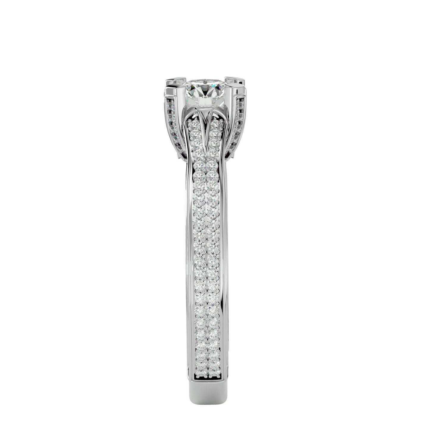 Asteria halo engagement ring & matching band