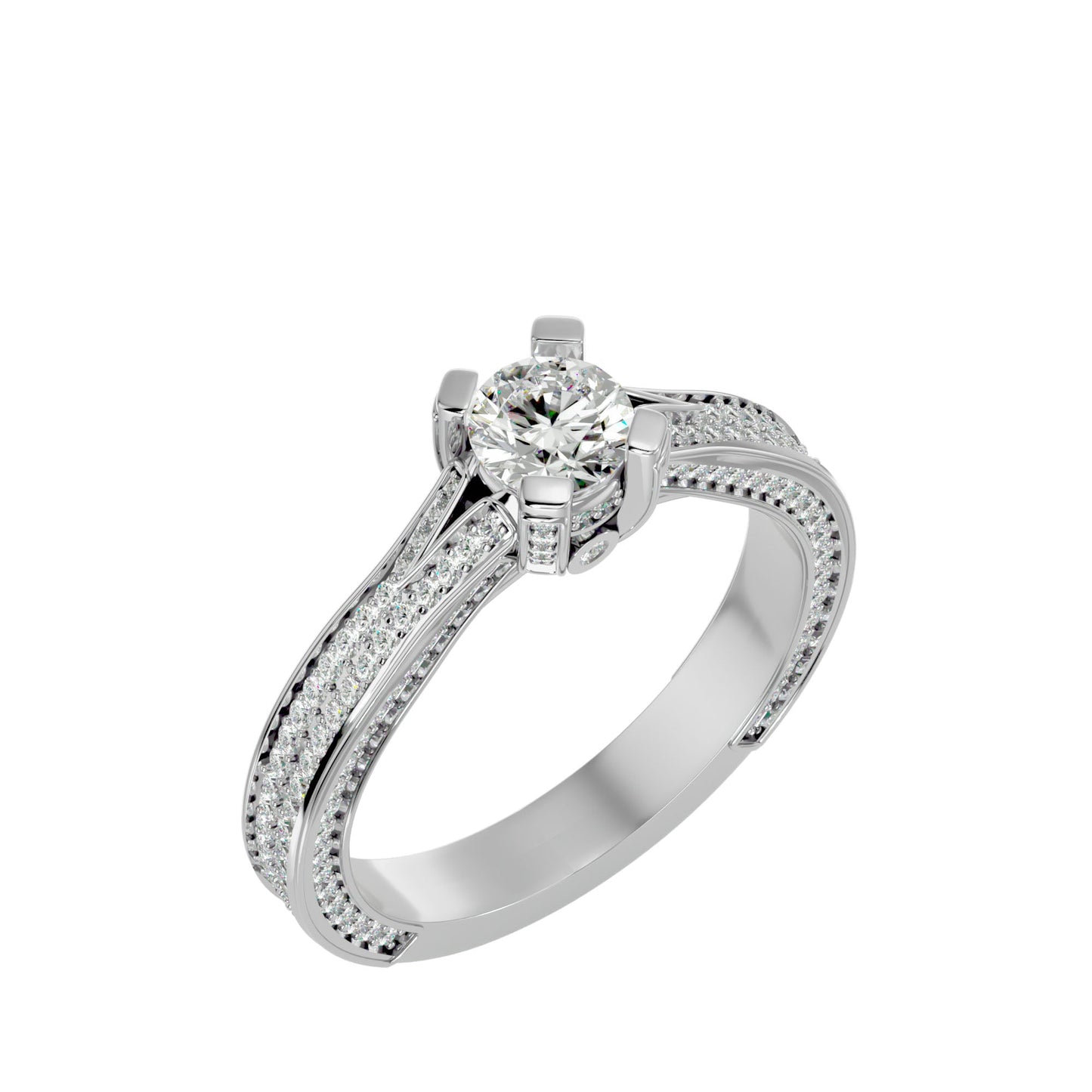 Asteria halo engagement ring & matching band