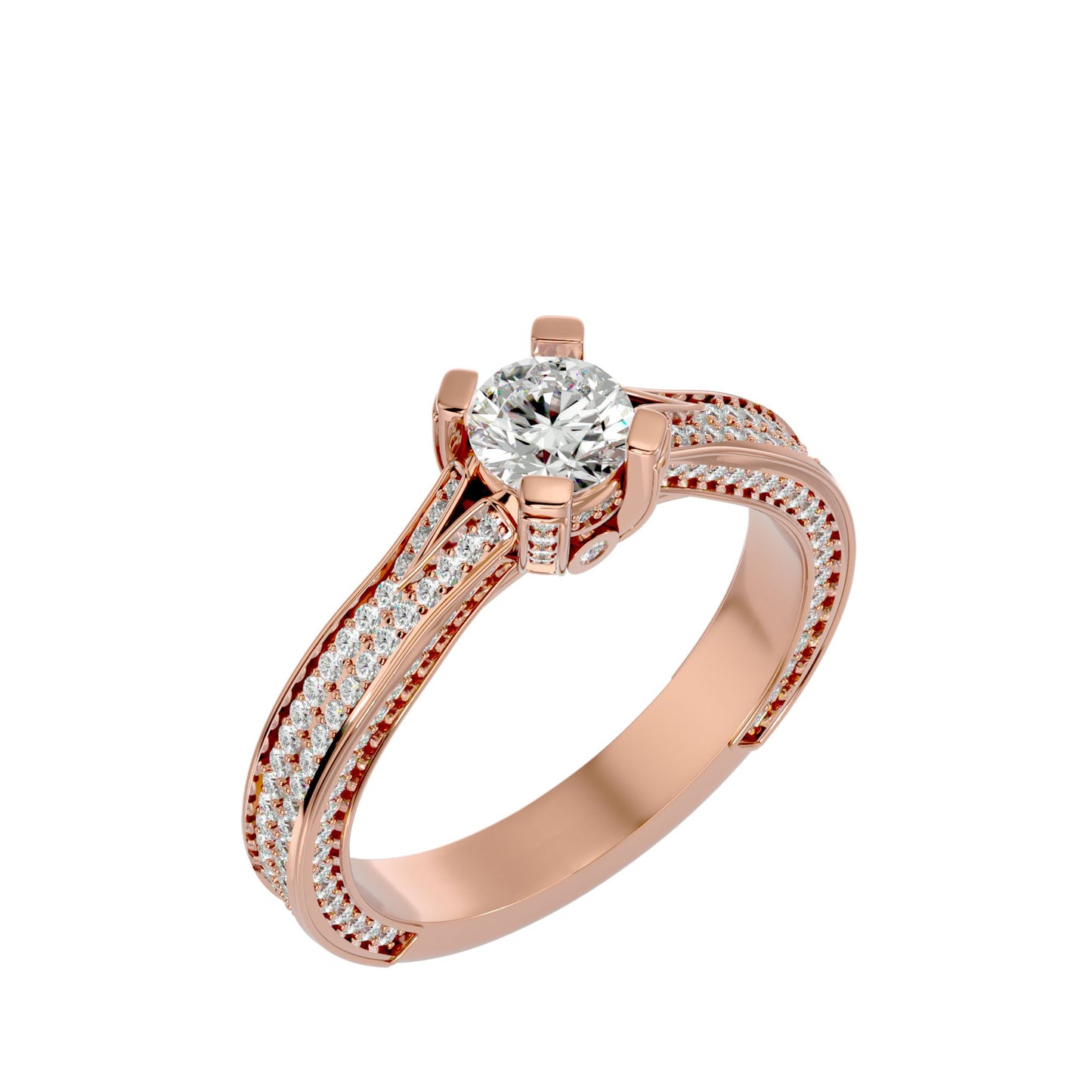 Asteria halo engagement ring & matching band