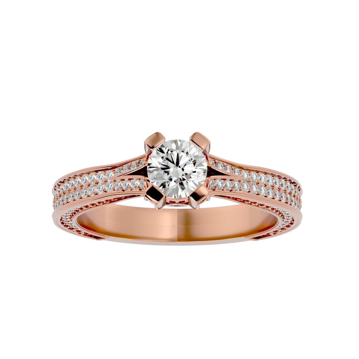 Asteria halo engagement ring & matching band