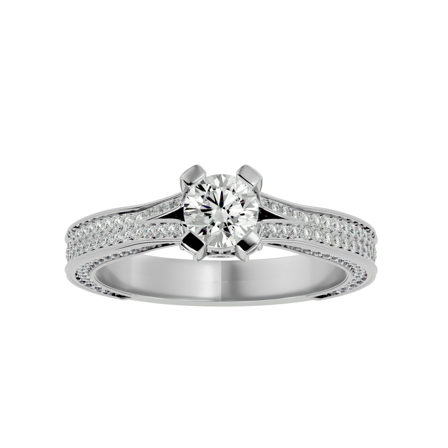 Soraya Side Stone Diamond Engagement Ring