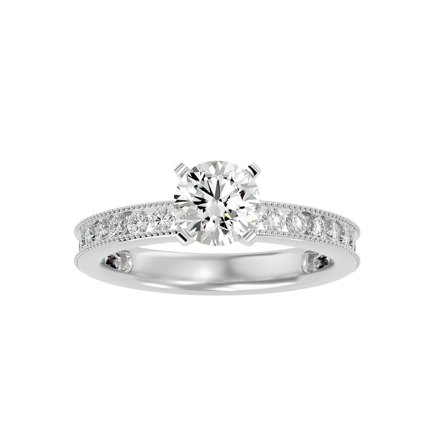 Freya side stone diamond engagement ring