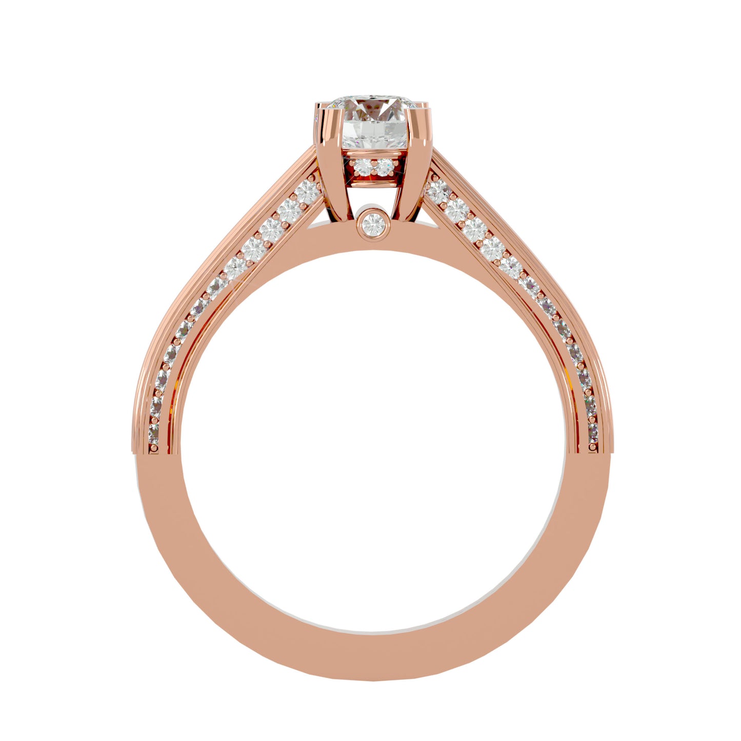 Zita channel diamond engagement ring