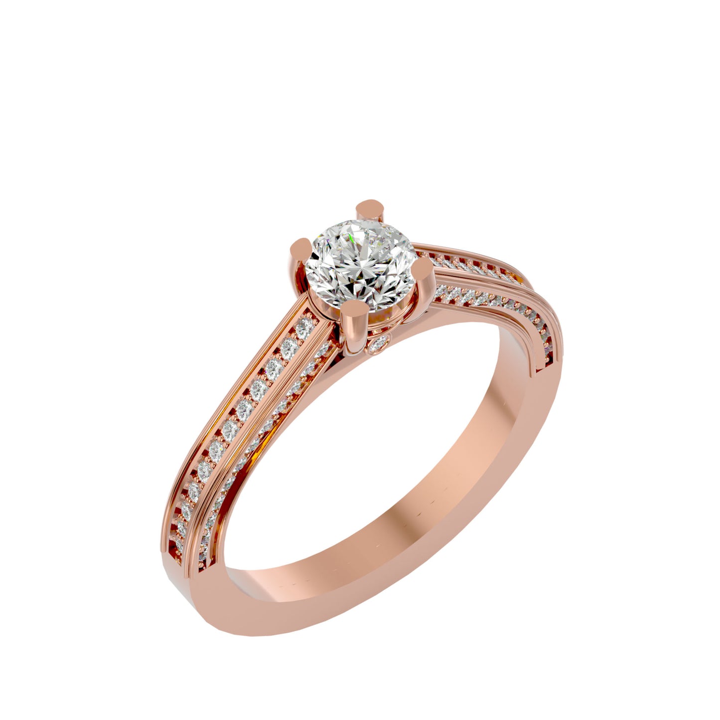 Zita channel diamond engagement ring