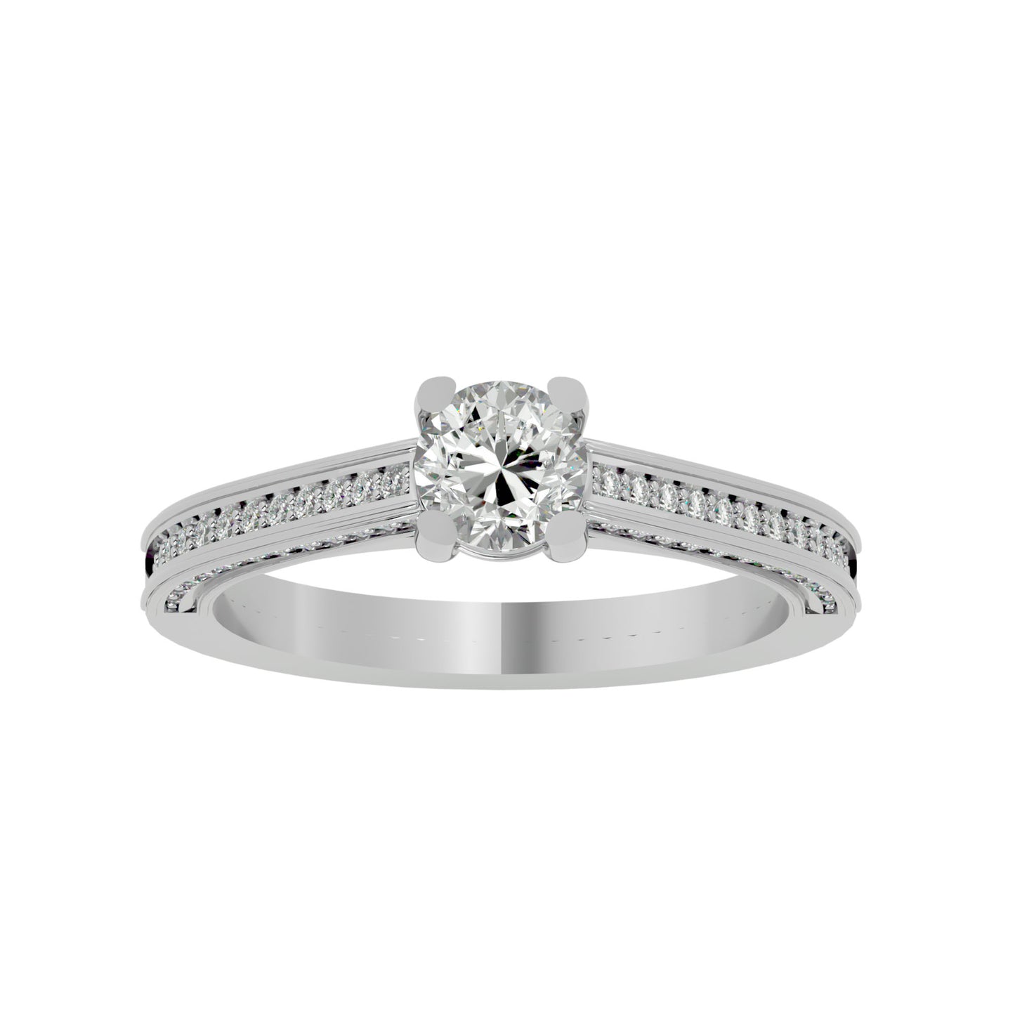 Zita channel diamond engagement ring