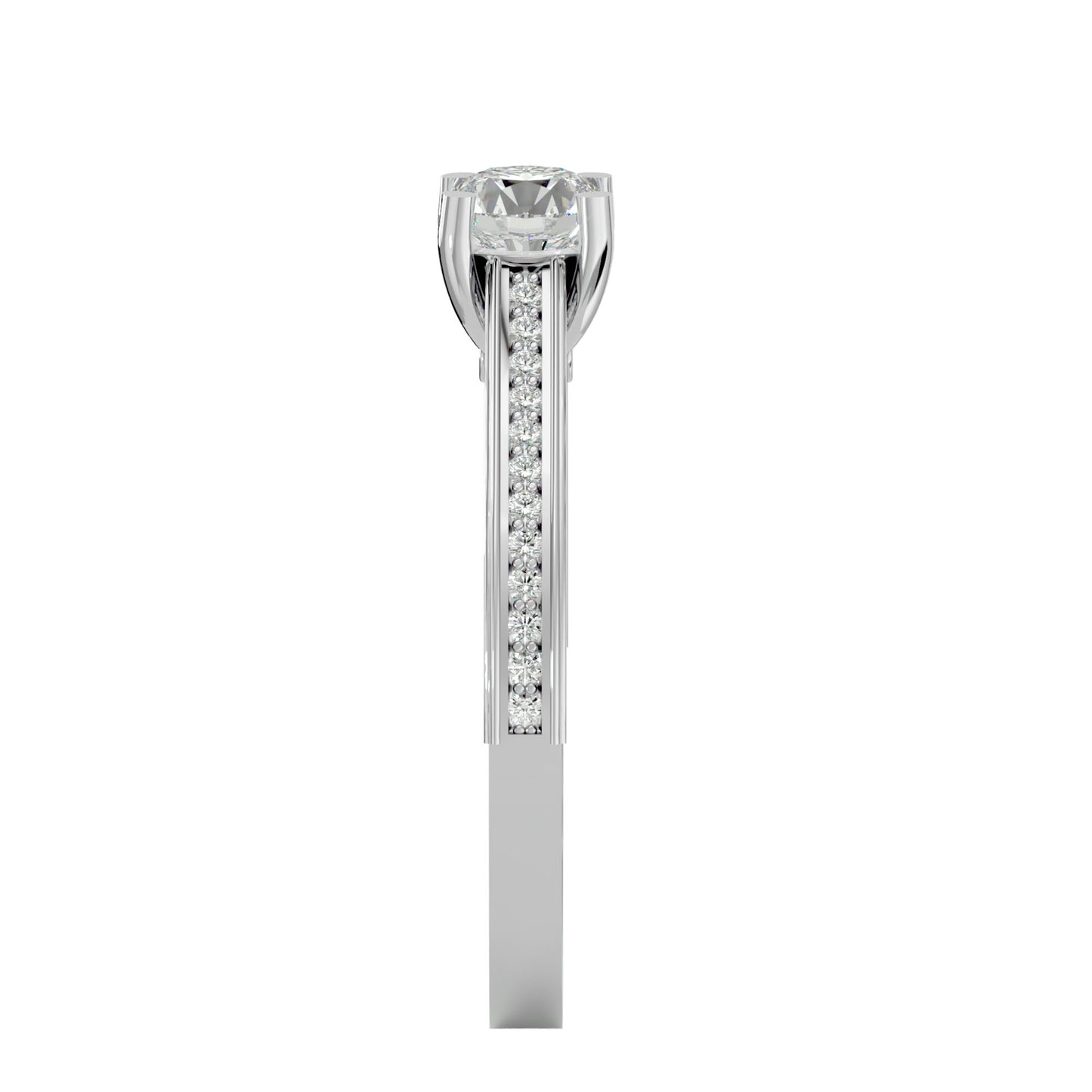 Zita channel diamond engagement ring