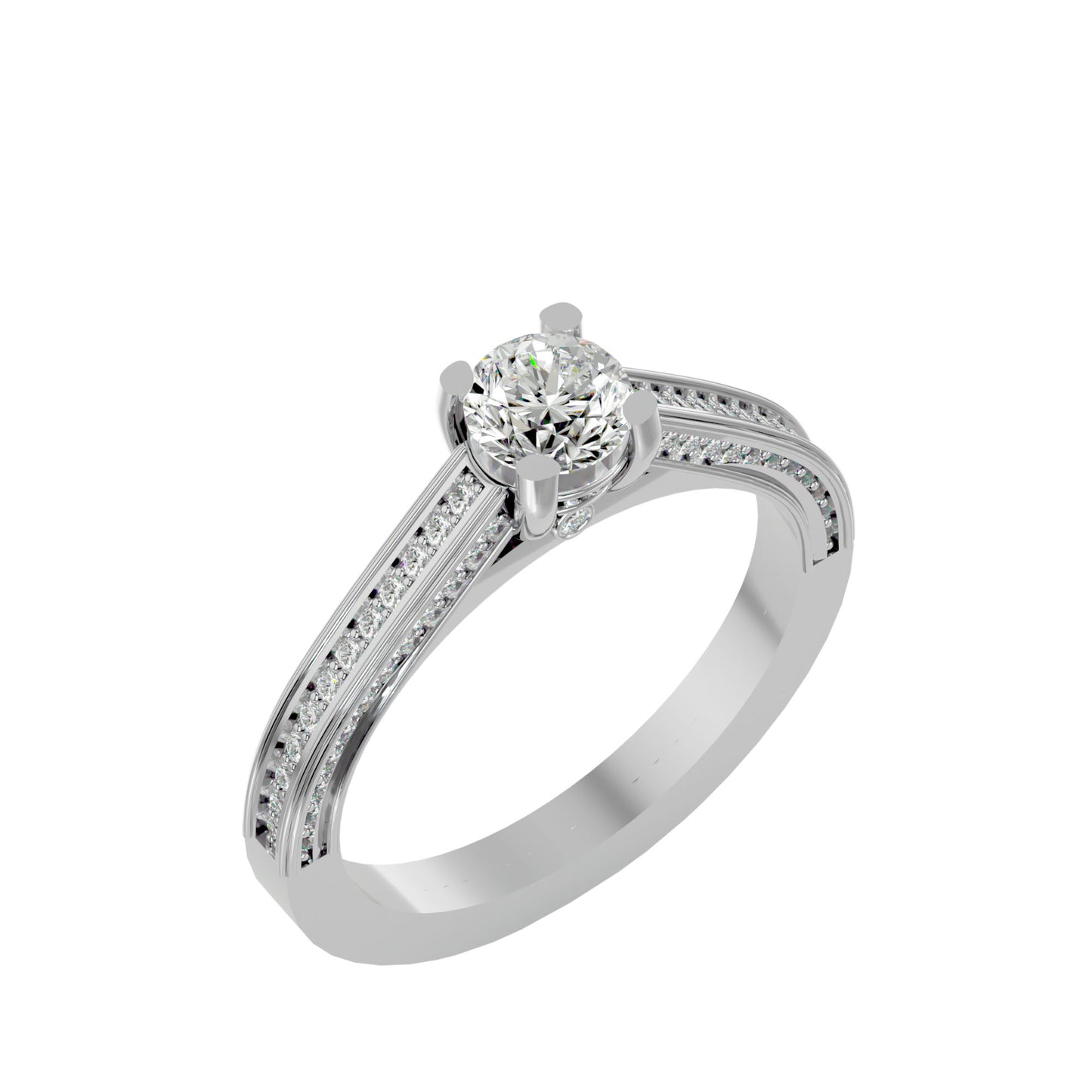 Zita channel diamond engagement ring