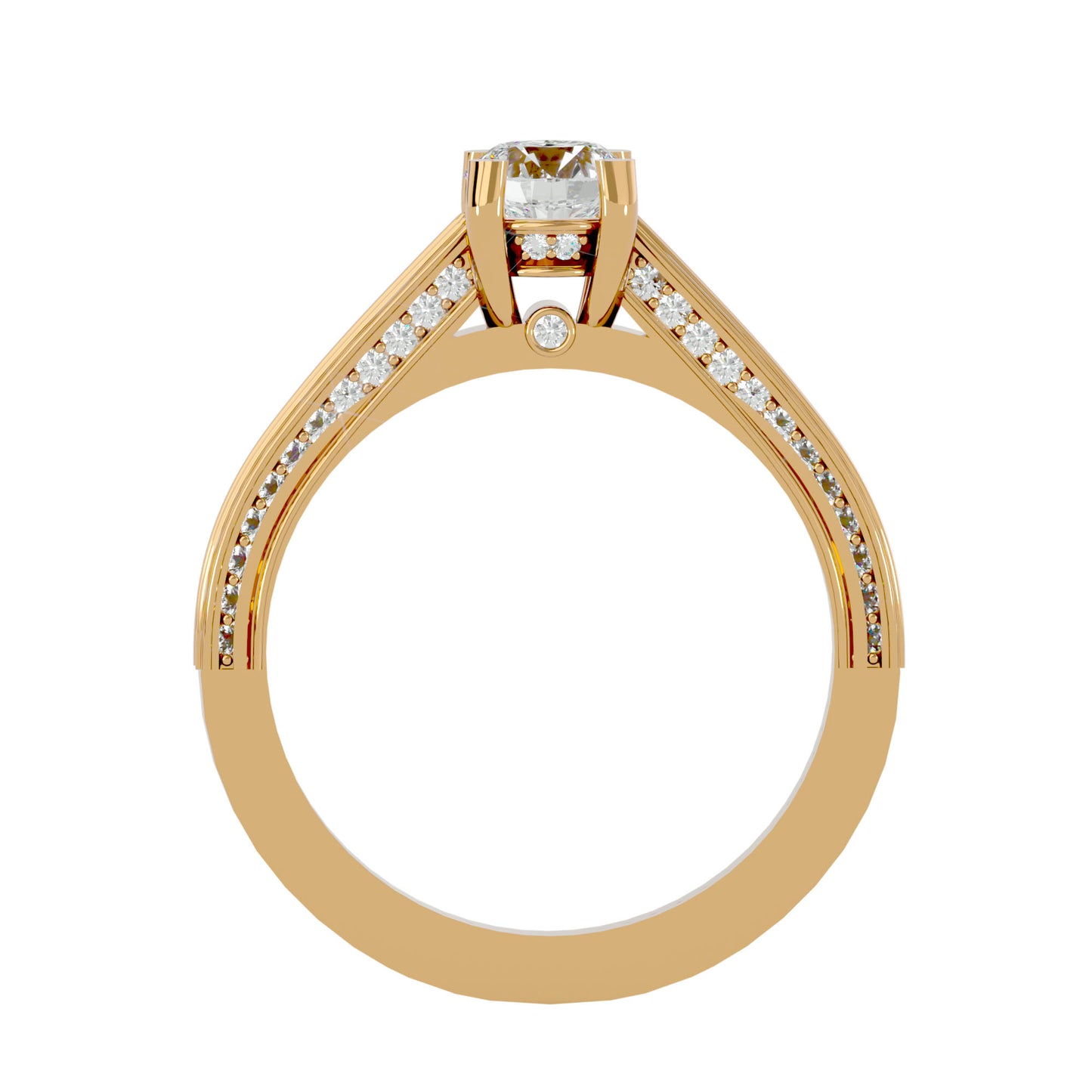 Zita channel diamond engagement ring