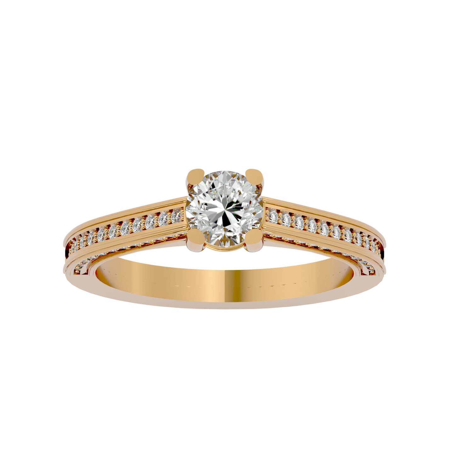 Zita channel diamond engagement ring