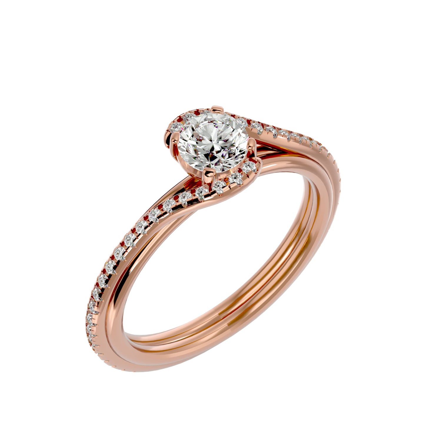 Michelle halo engagement ring & matching band