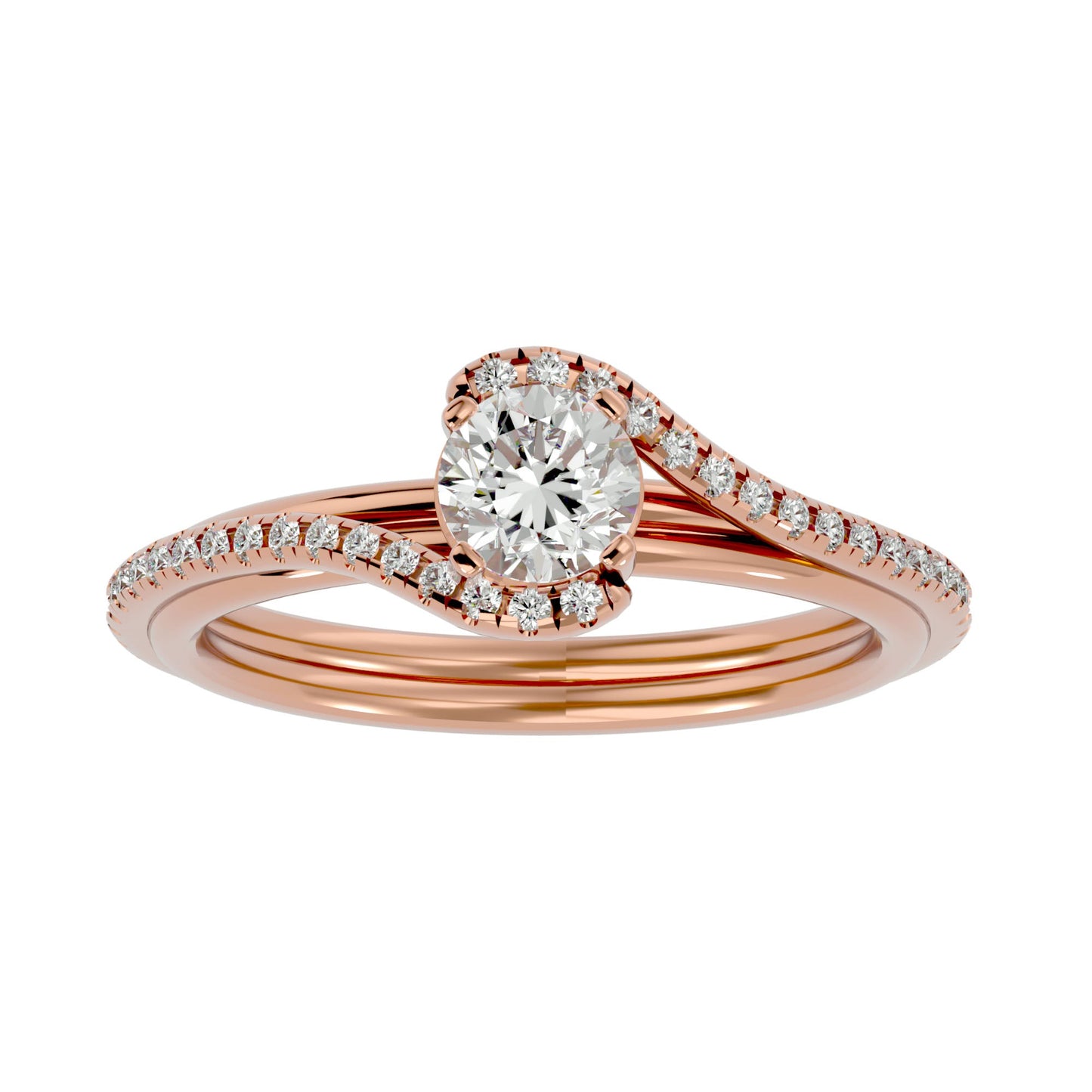 Michelle halo engagement ring & matching band