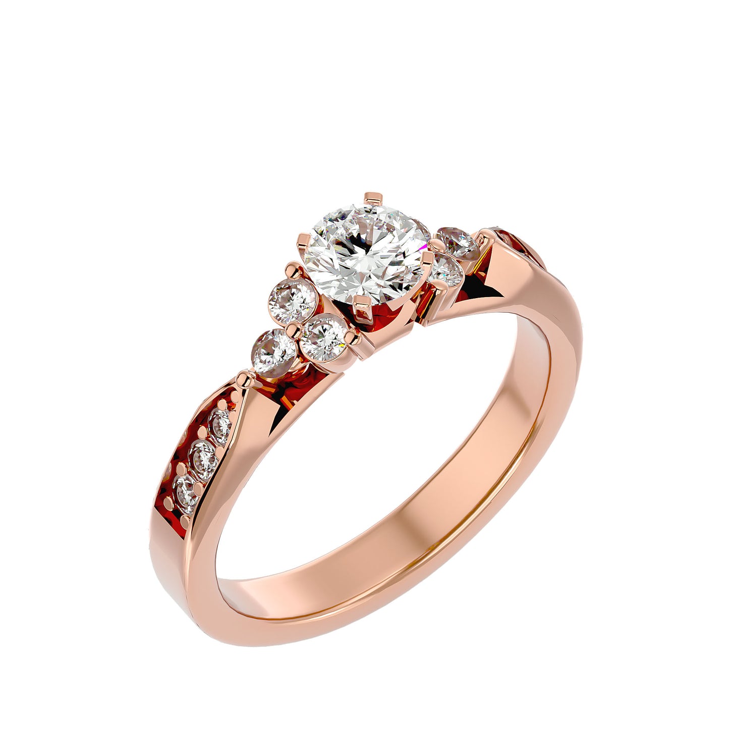 Liora side stone diamond engagement ring