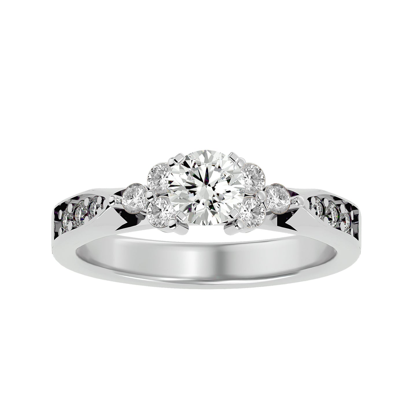Liora side stone diamond engagement ring