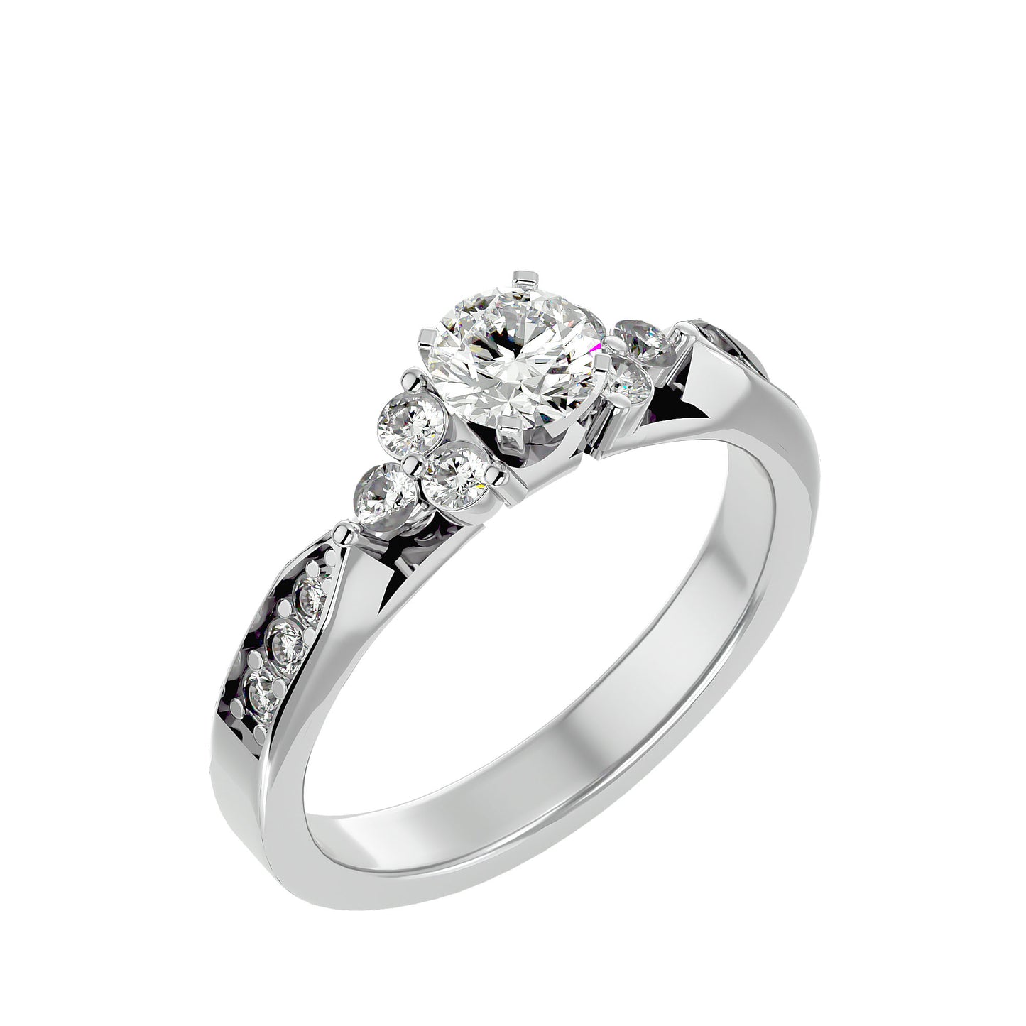 Liora side stone diamond engagement ring