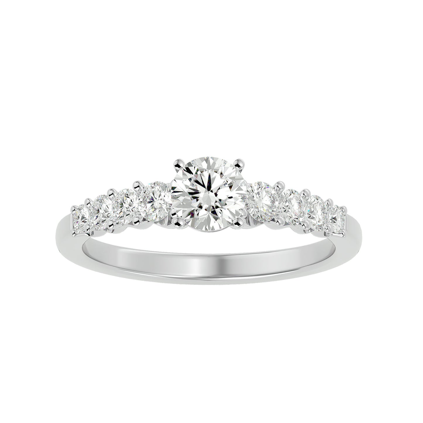 Lanthe tapered diamond engagement ring