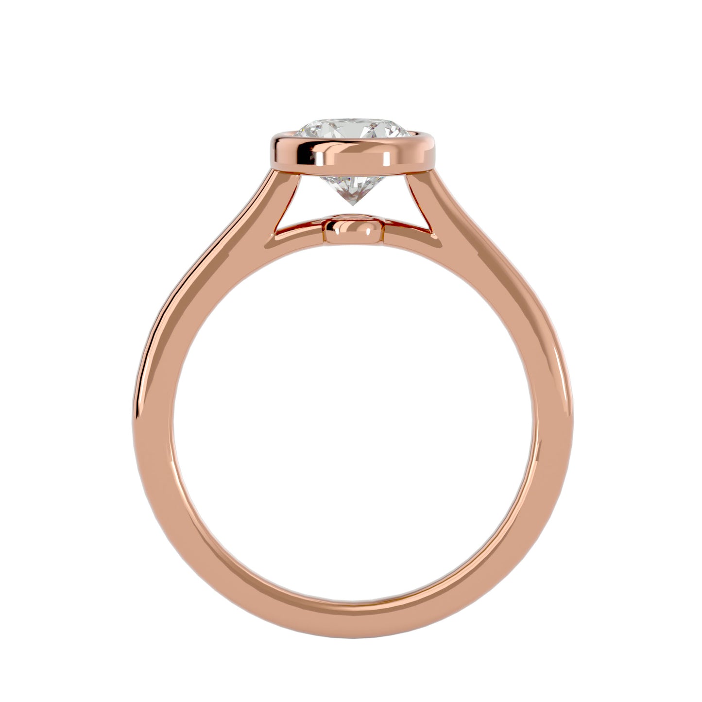 Samira bezel diamond engagement ring