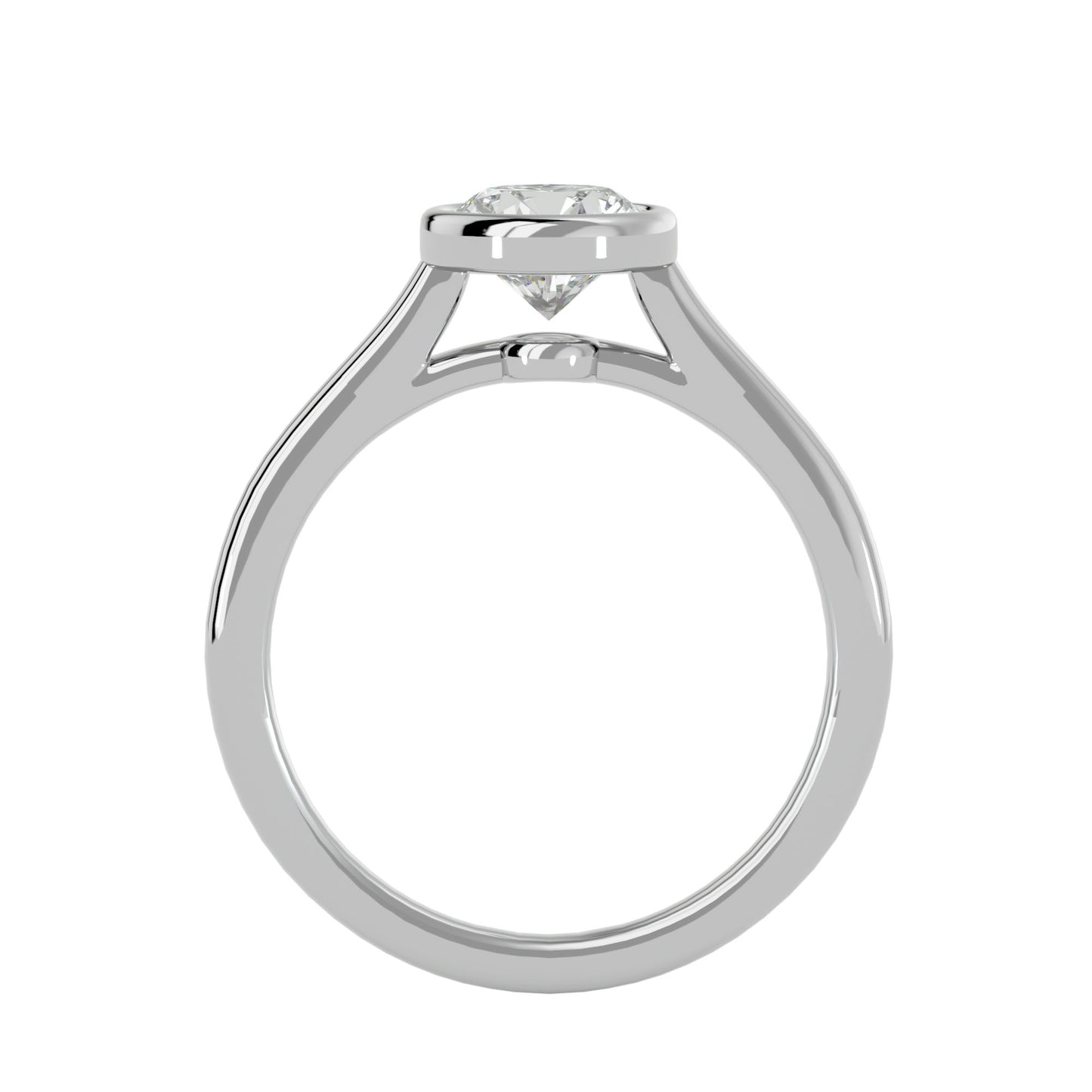 Samira bezel diamond engagement ring