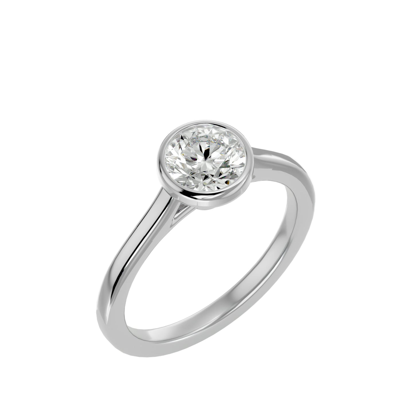 Samira bezel diamond engagement ring