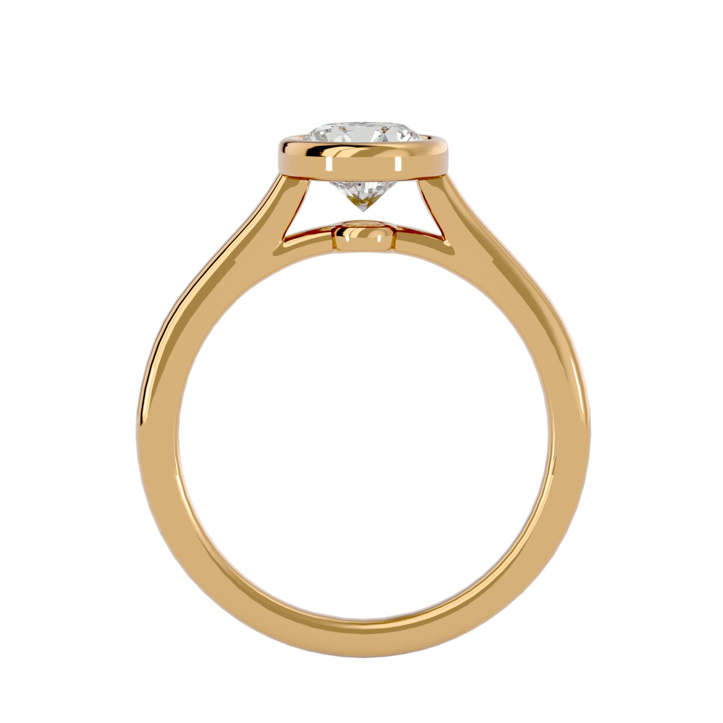 Samira bezel diamond engagement ring