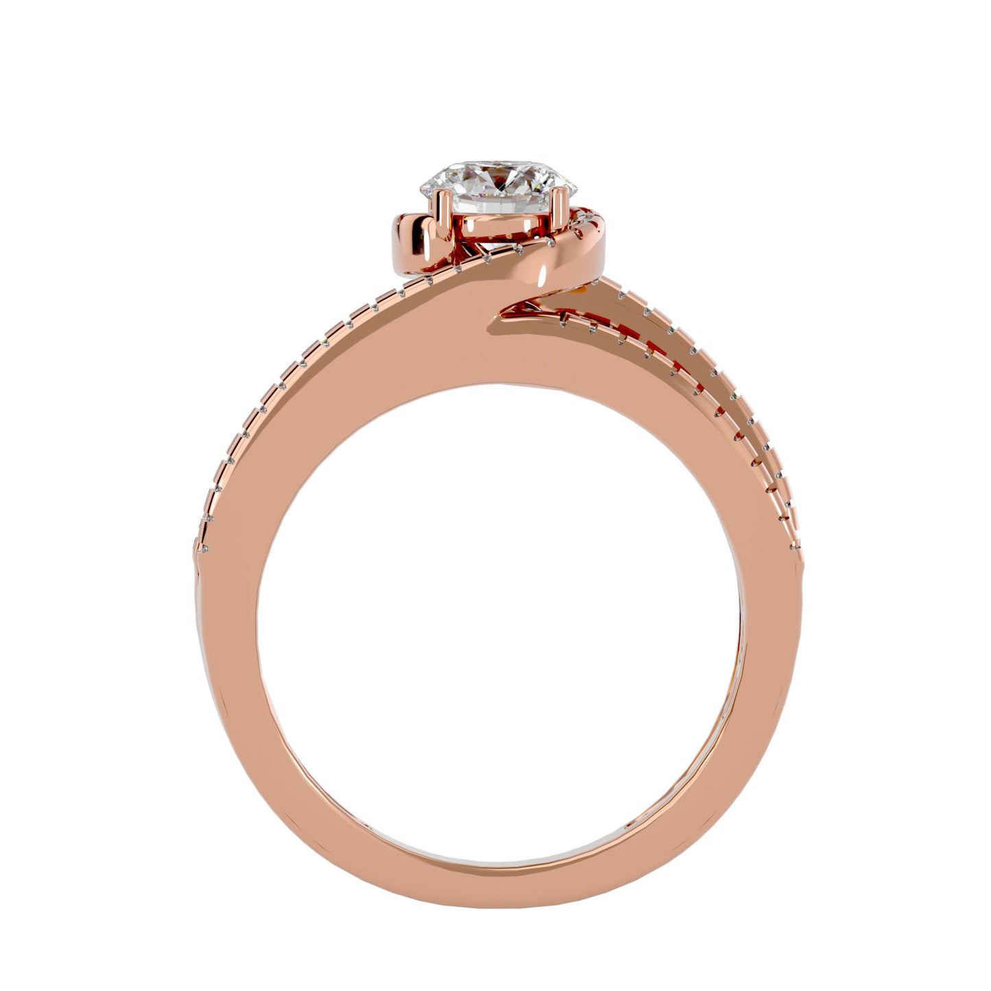Leher bypass diamond engagement ring