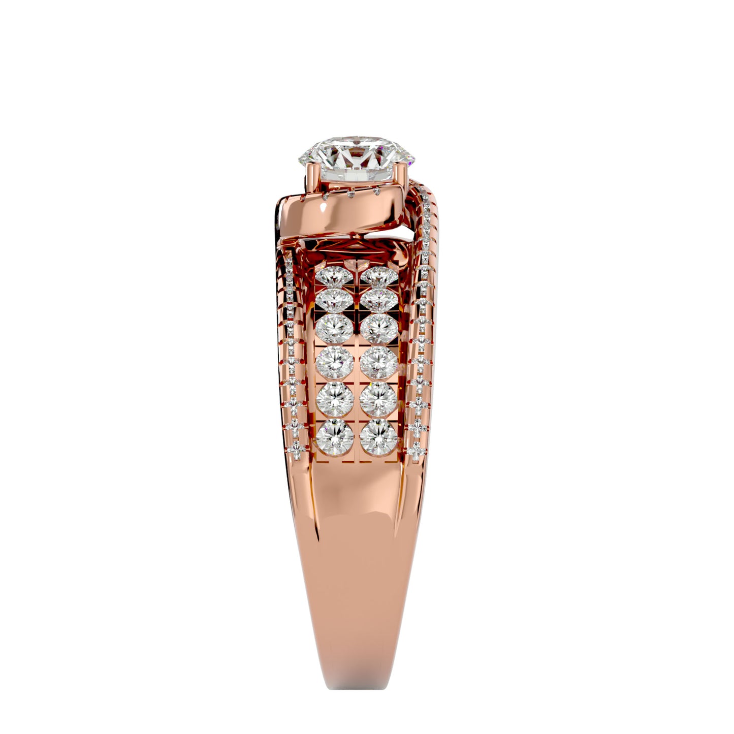Leher bypass diamond engagement ring
