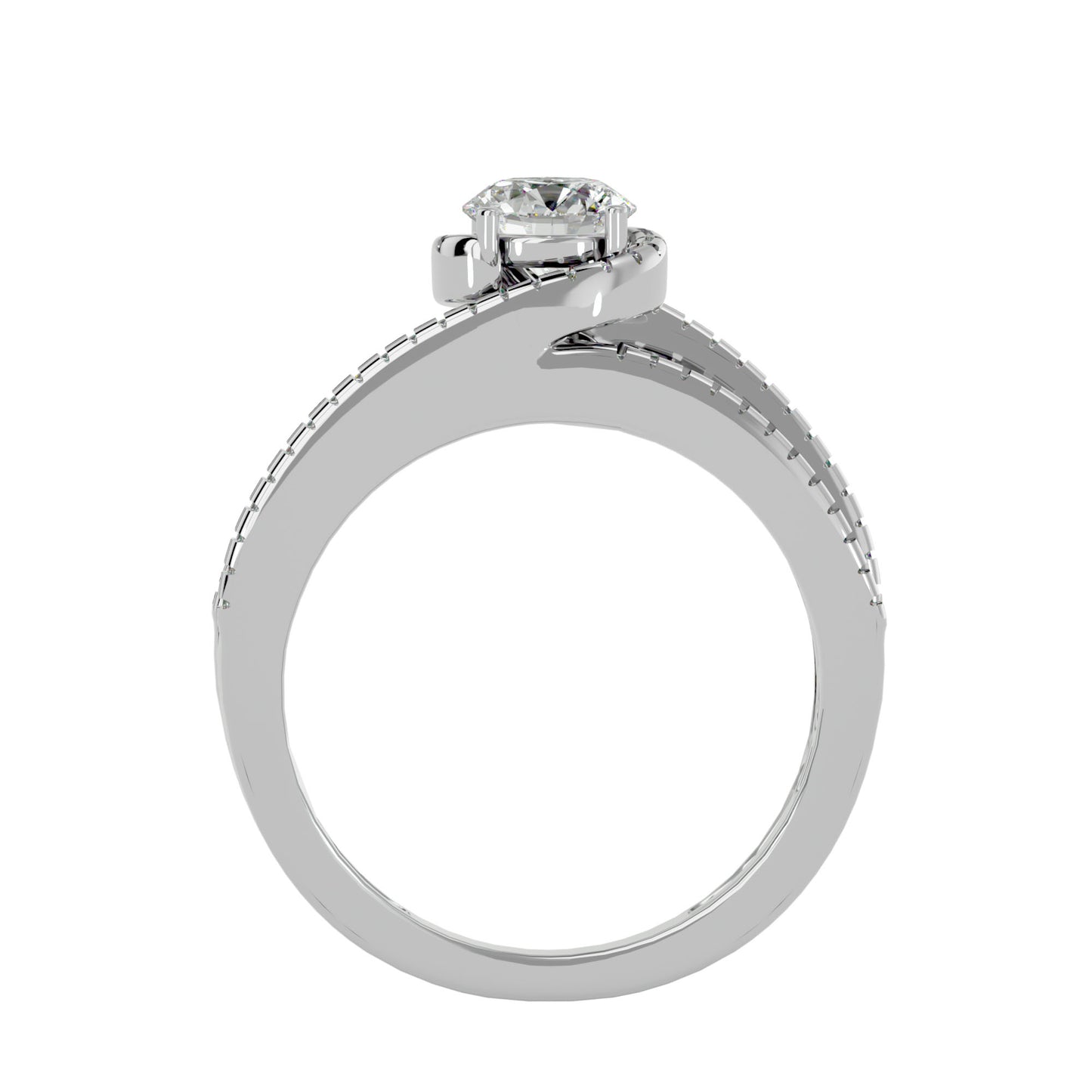 Leher bypass diamond engagement ring
