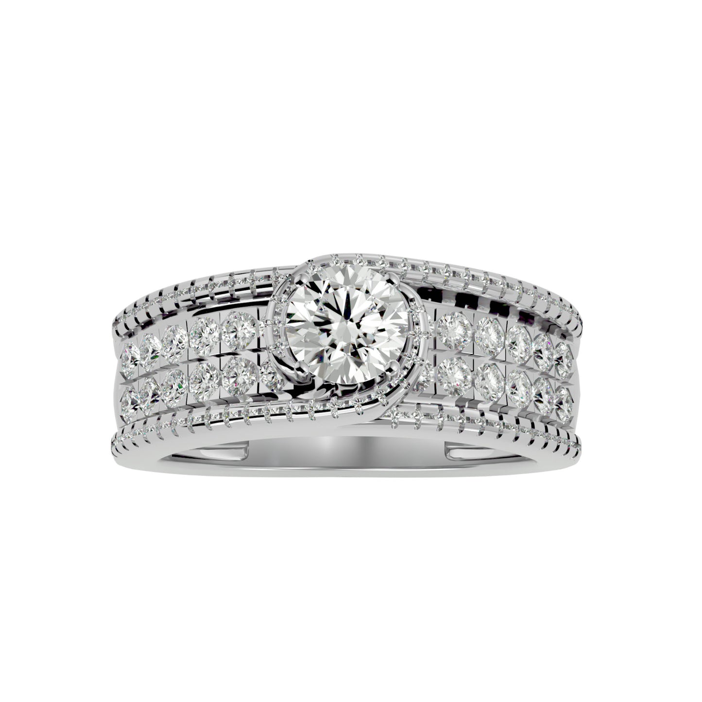 Leher bypass diamond engagement ring
