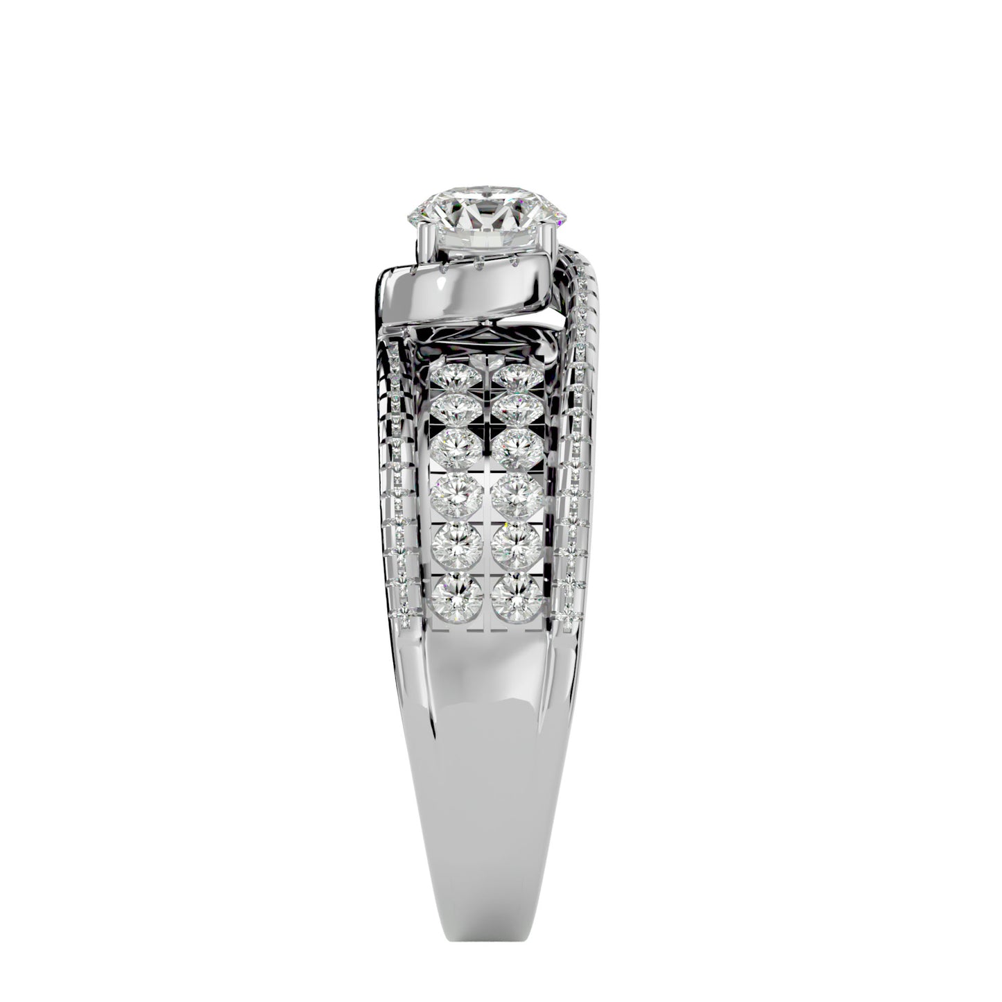 Leher bypass diamond engagement ring