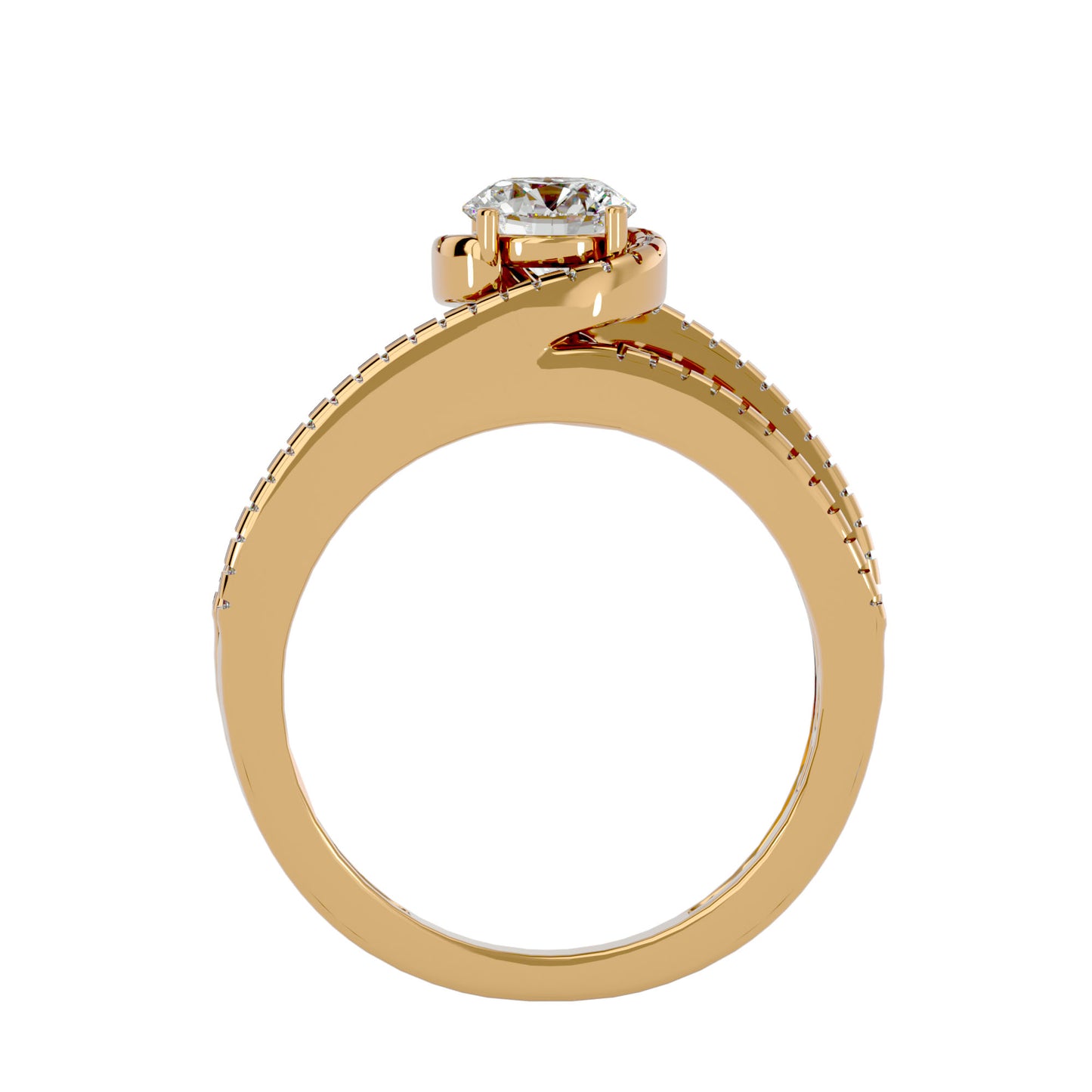Leher bypass diamond engagement ring