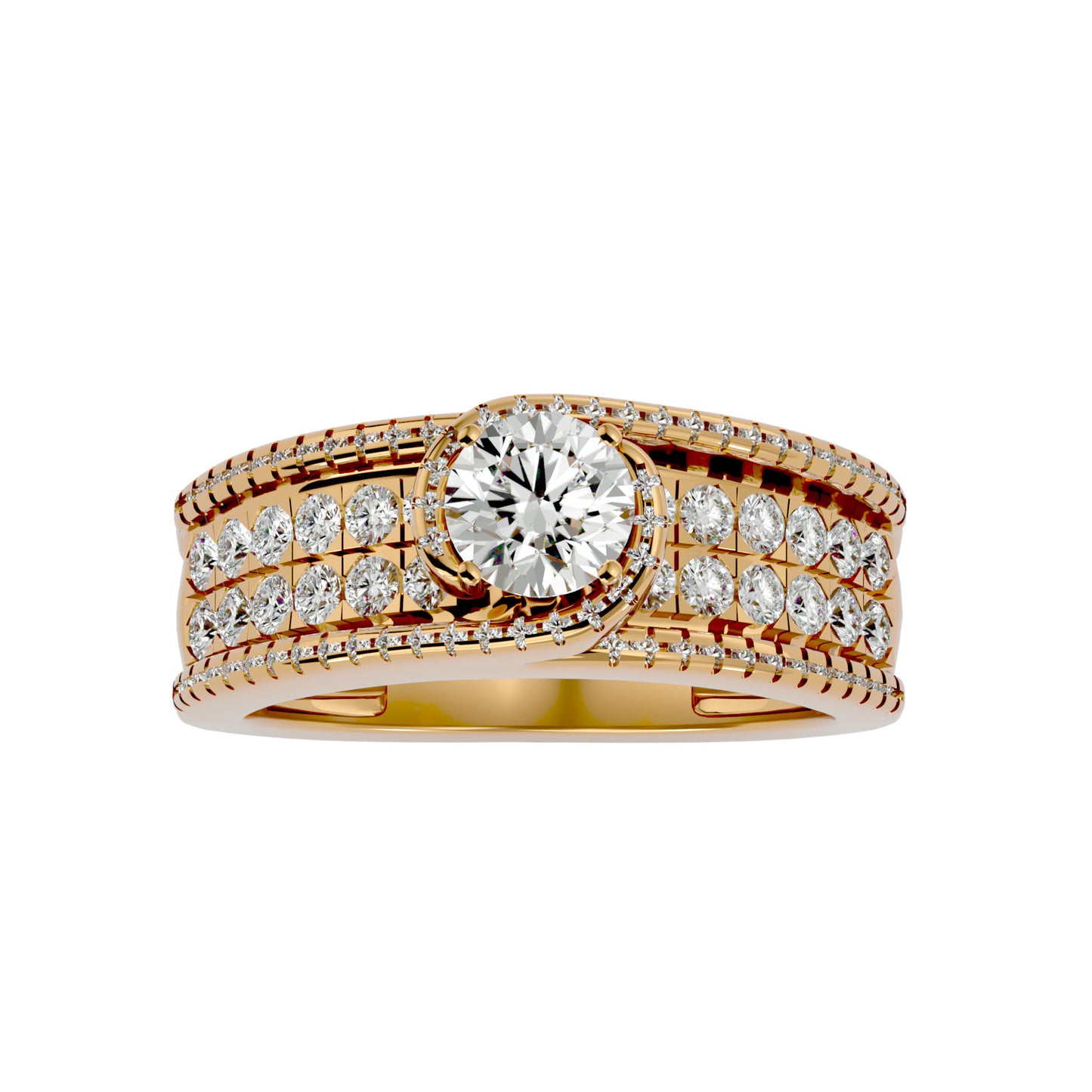 Leher bypass diamond engagement ring