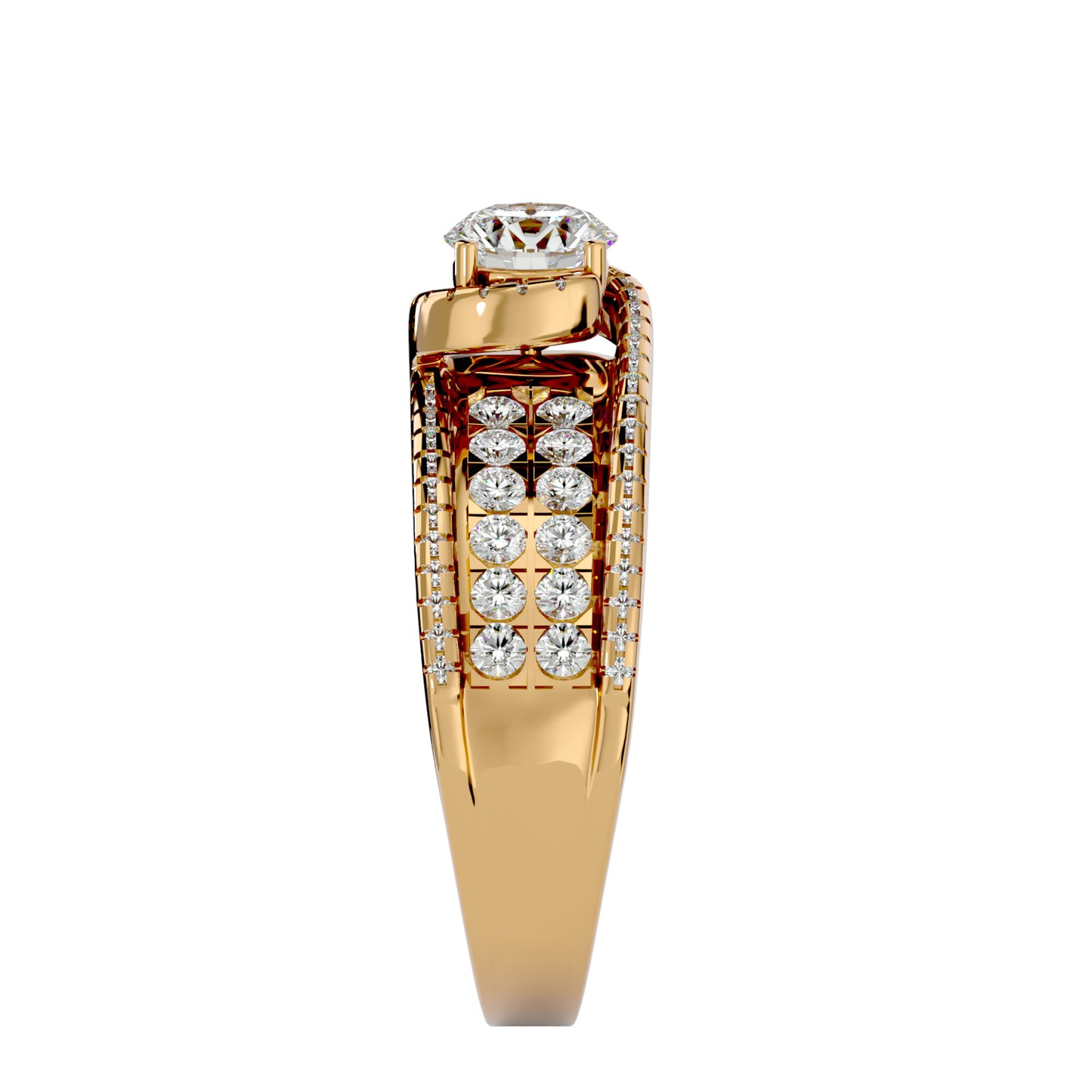 Leher bypass diamond engagement ring
