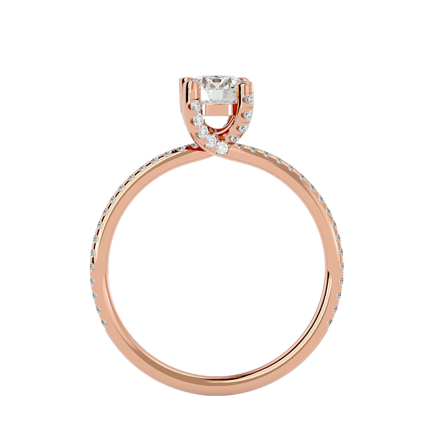 Lotus diamond engagement ring