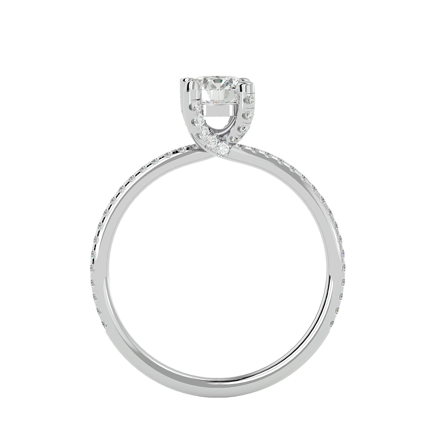 Lotus diamond engagement ring