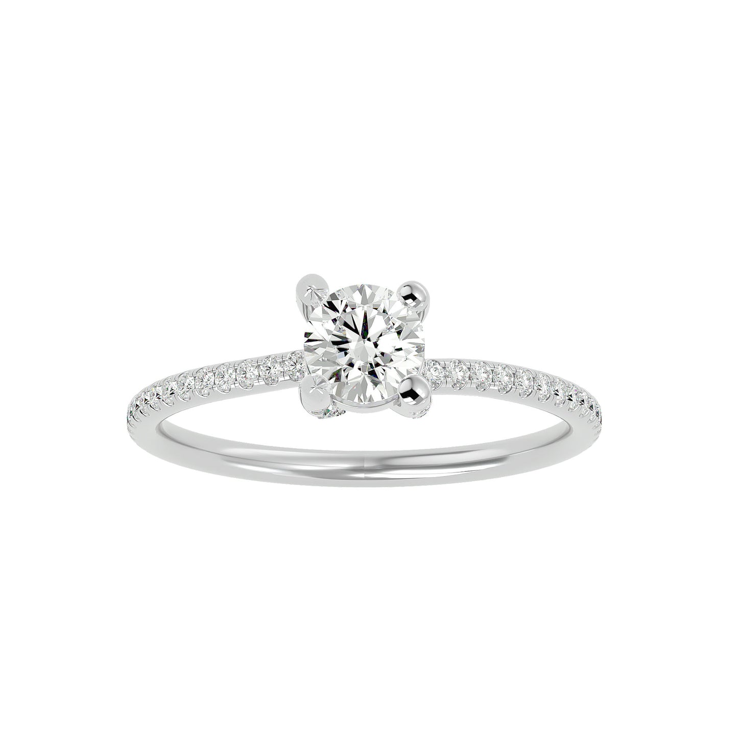 Lotus diamond engagement ring