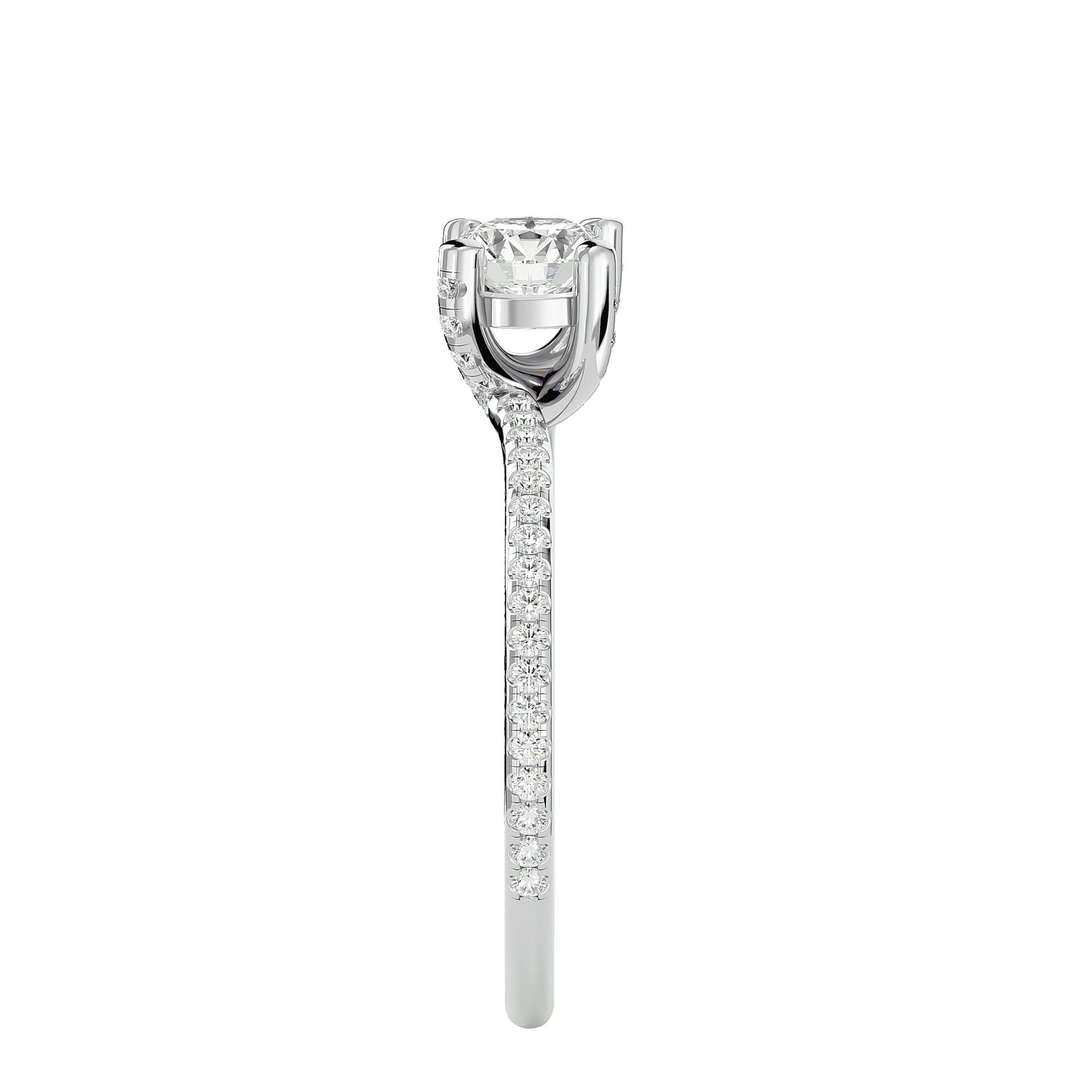 Lotus diamond engagement ring
