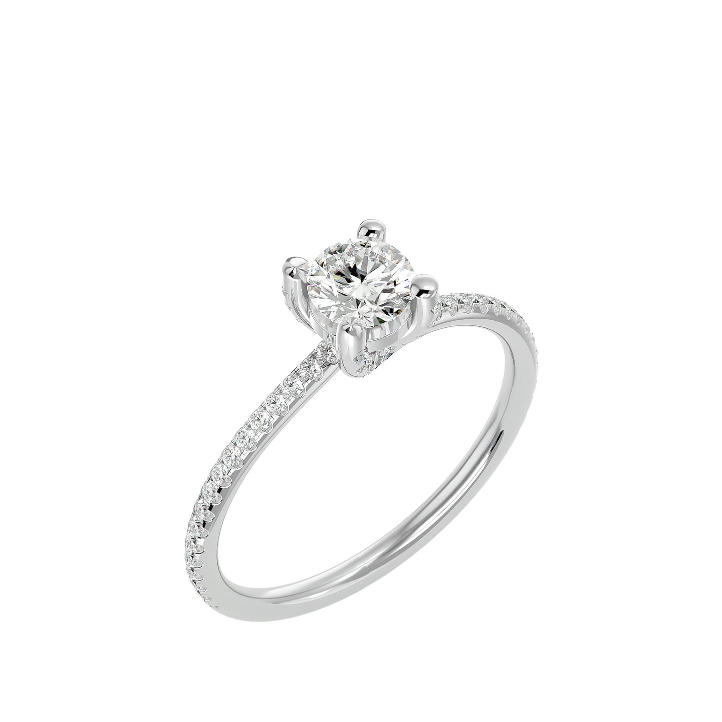 Lotus diamond engagement ring