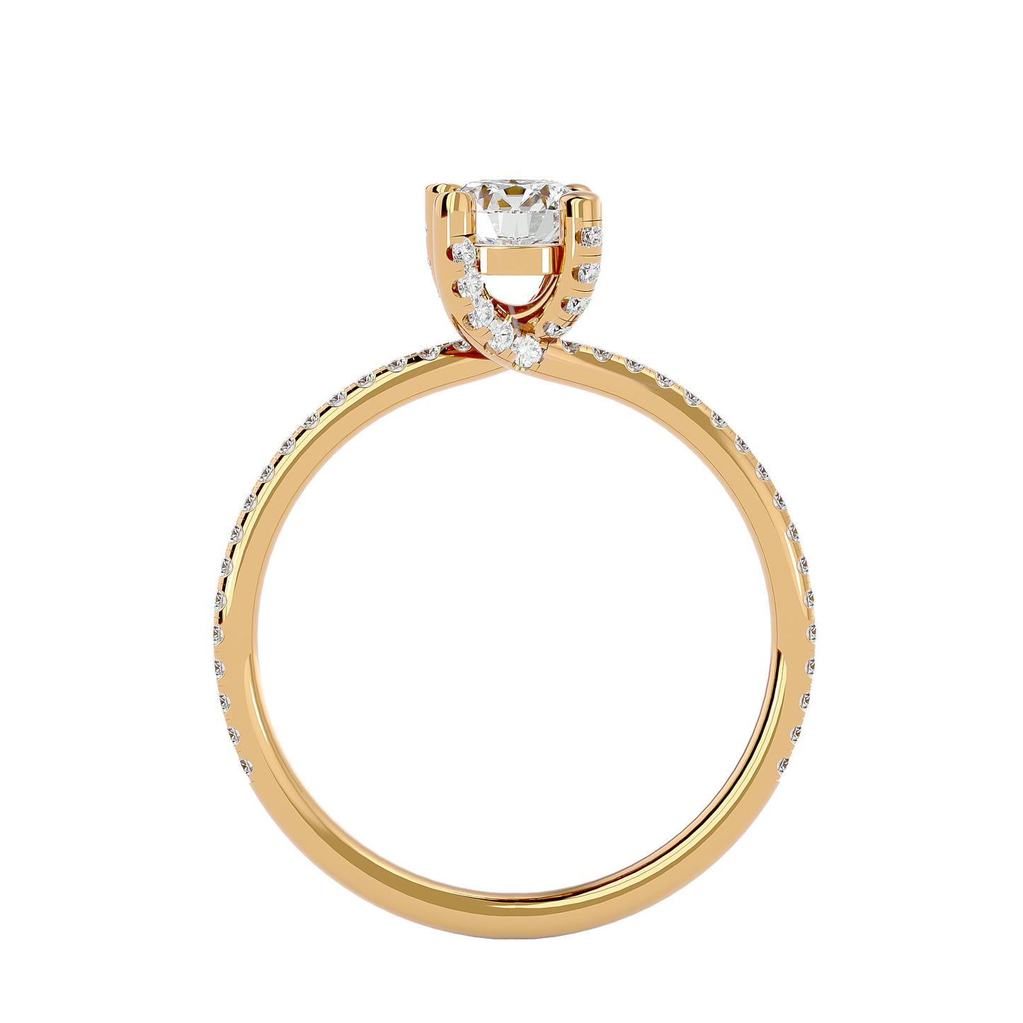 Lotus diamond engagement ring