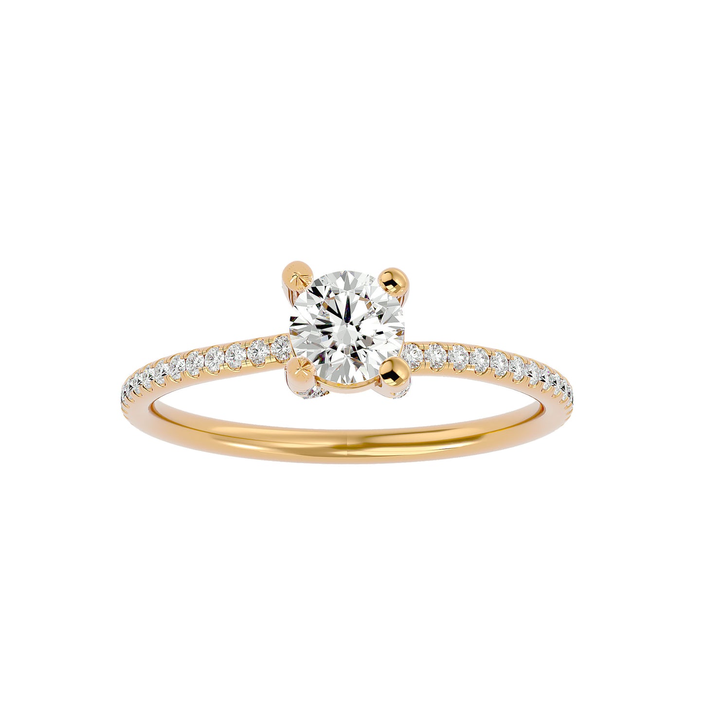 Lotus diamond engagement ring