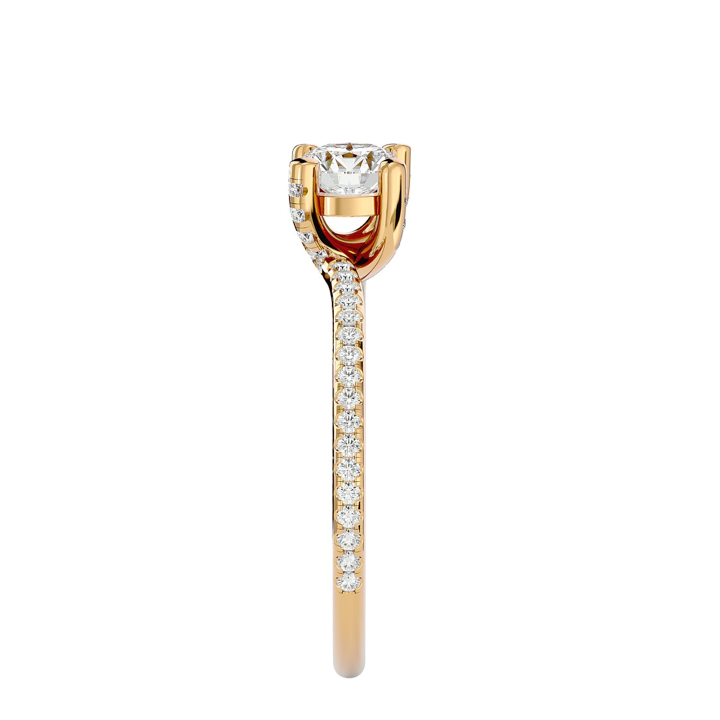 Lotus diamond engagement ring