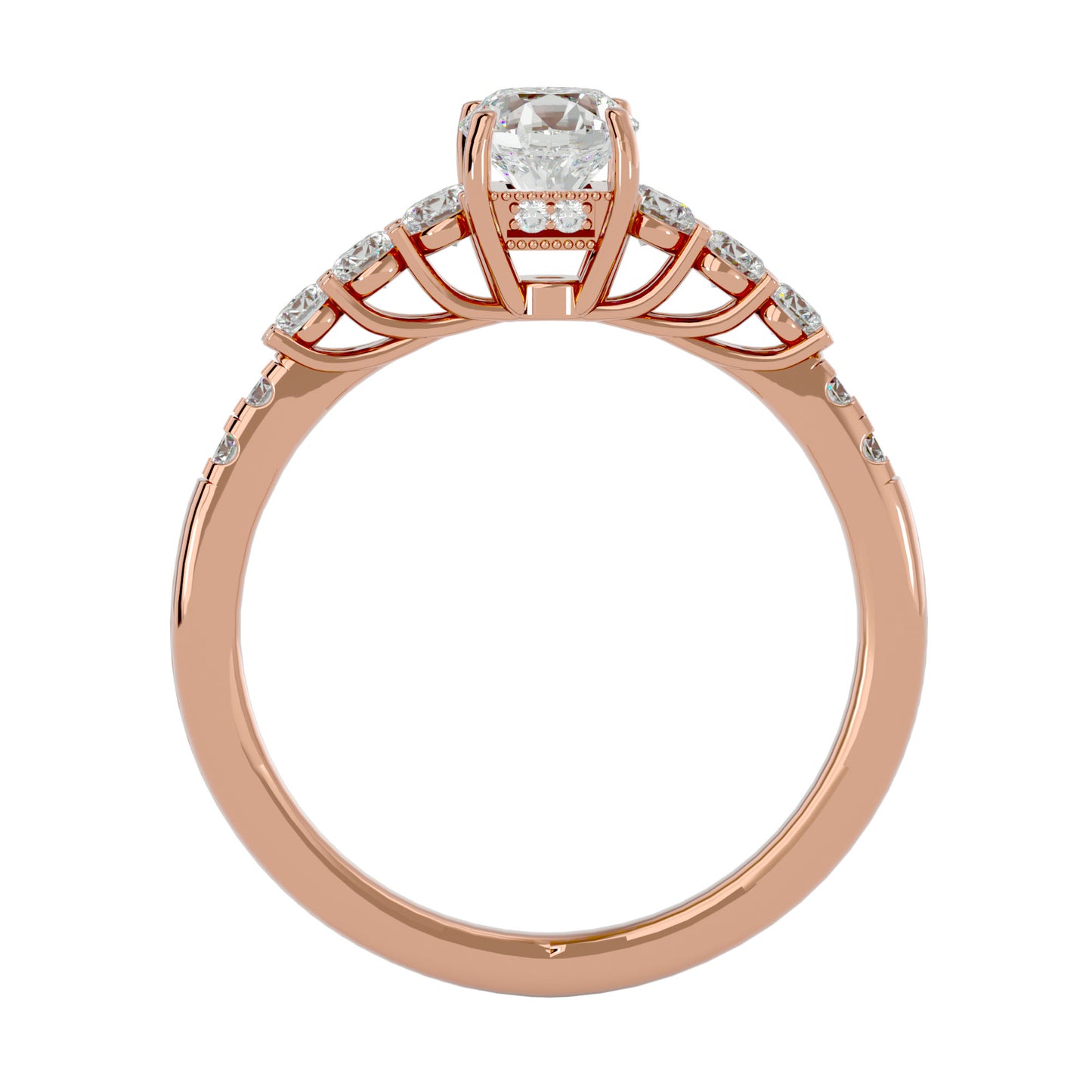 Begonia diamond engagement ring