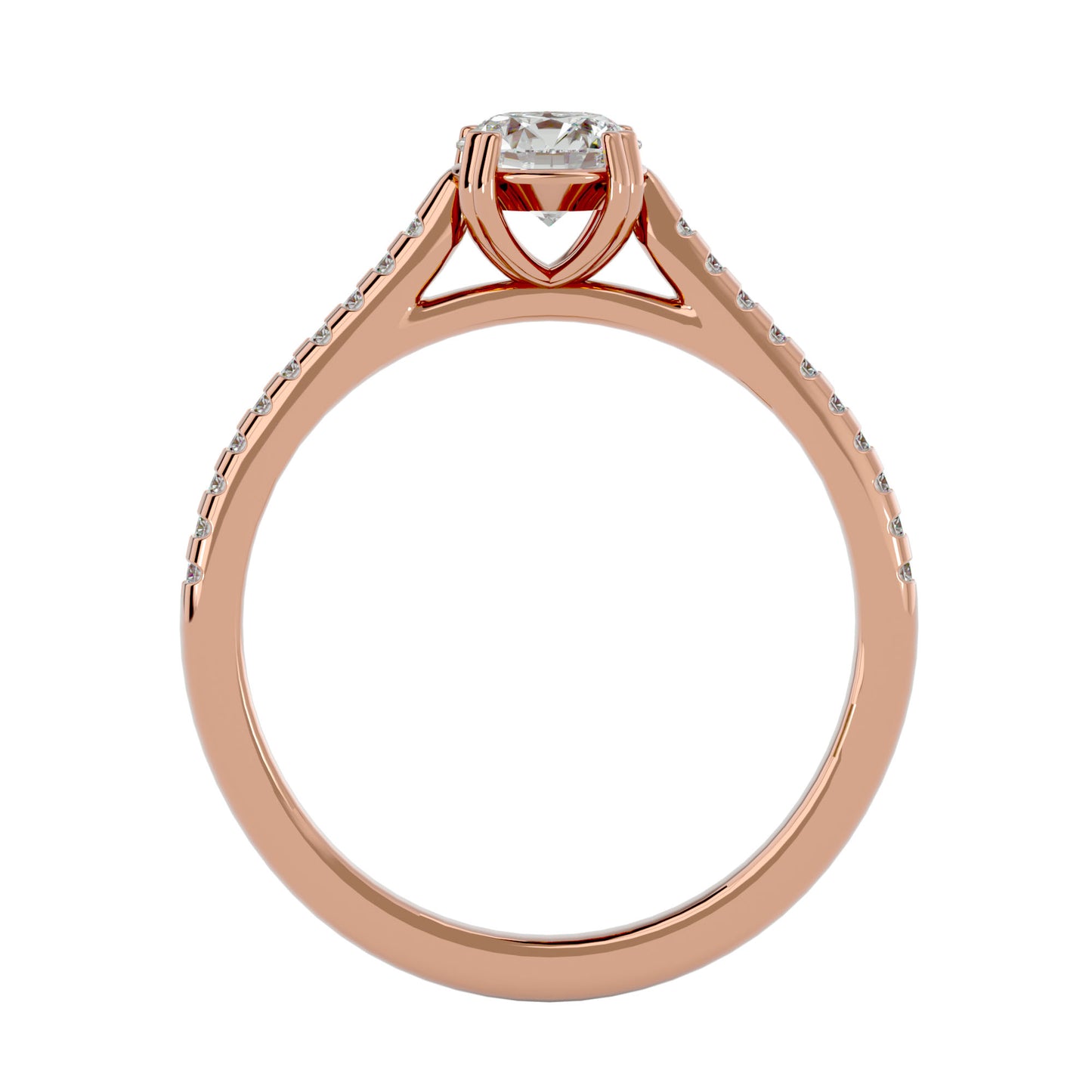 Mai solitaire diamond engagement ring