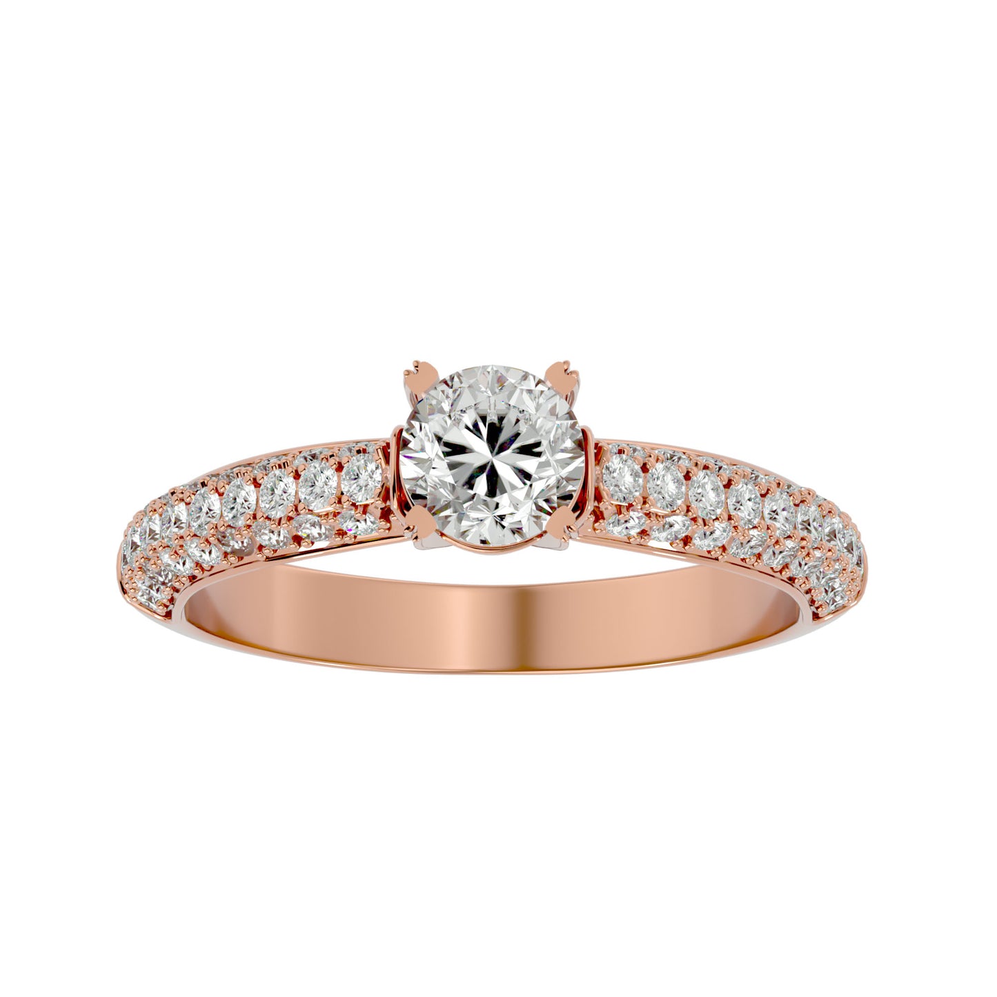 Olivia side diamond engagement ring