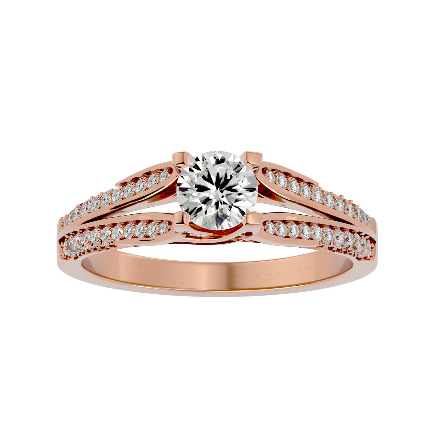 Zinnia split shank diamond engagement ring
