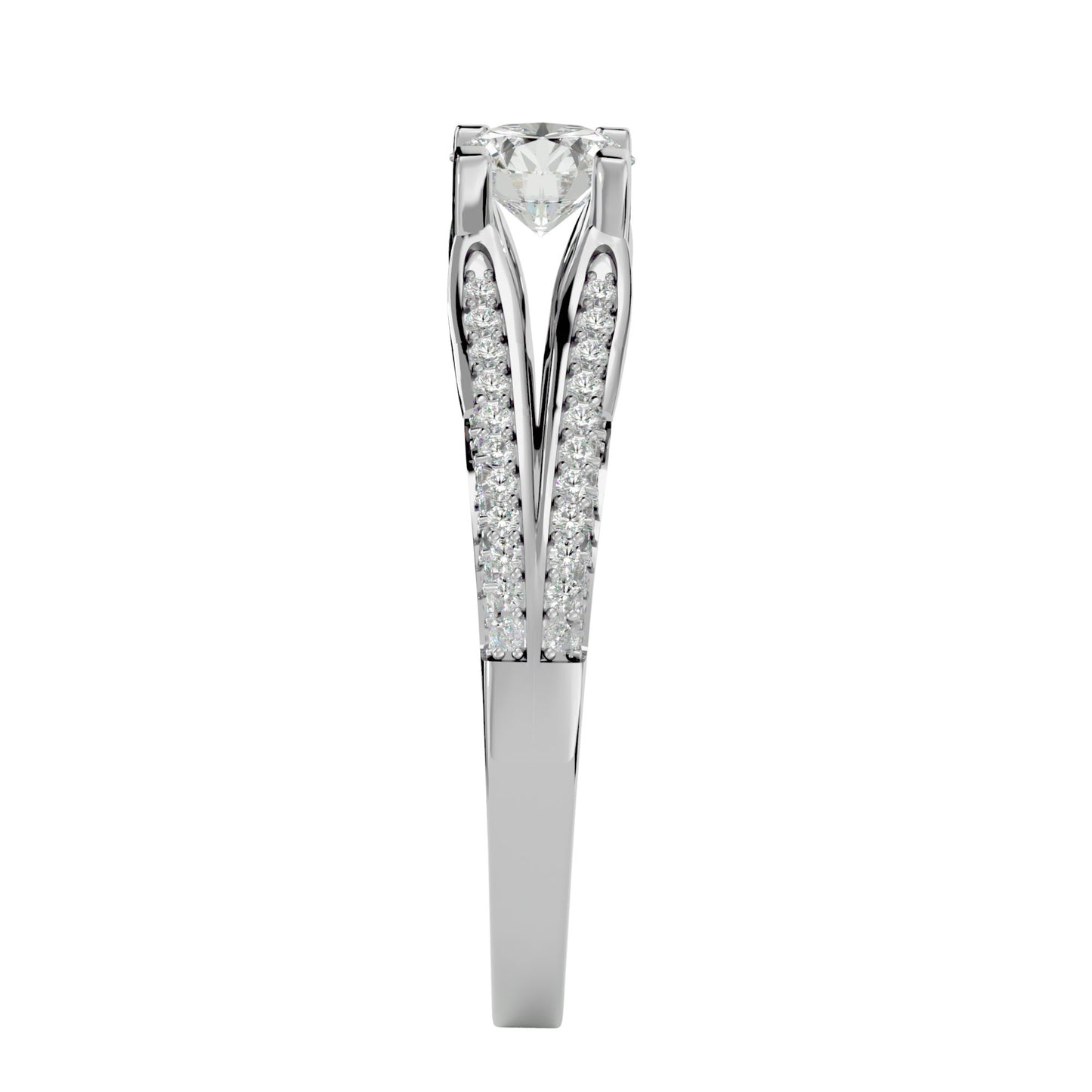Zinnia split shank diamond engagement ring