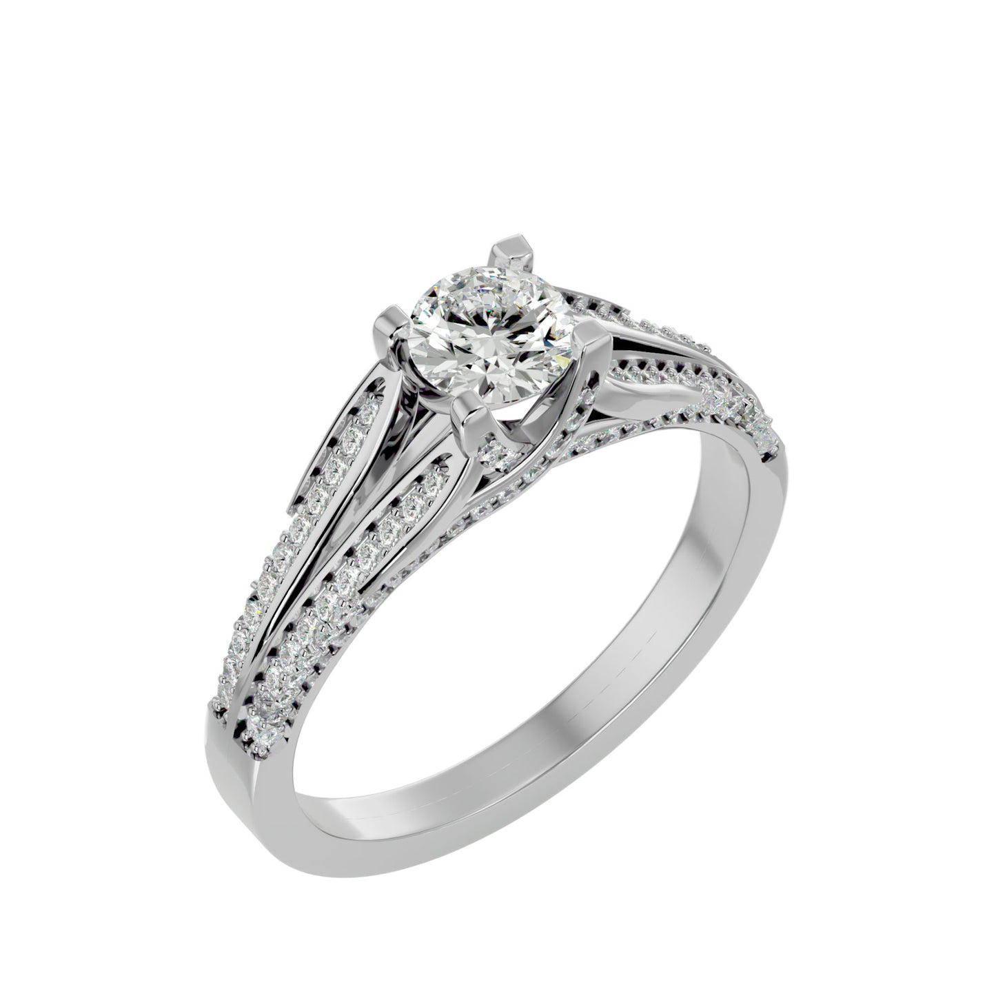 Zinnia split shank diamond engagement ring