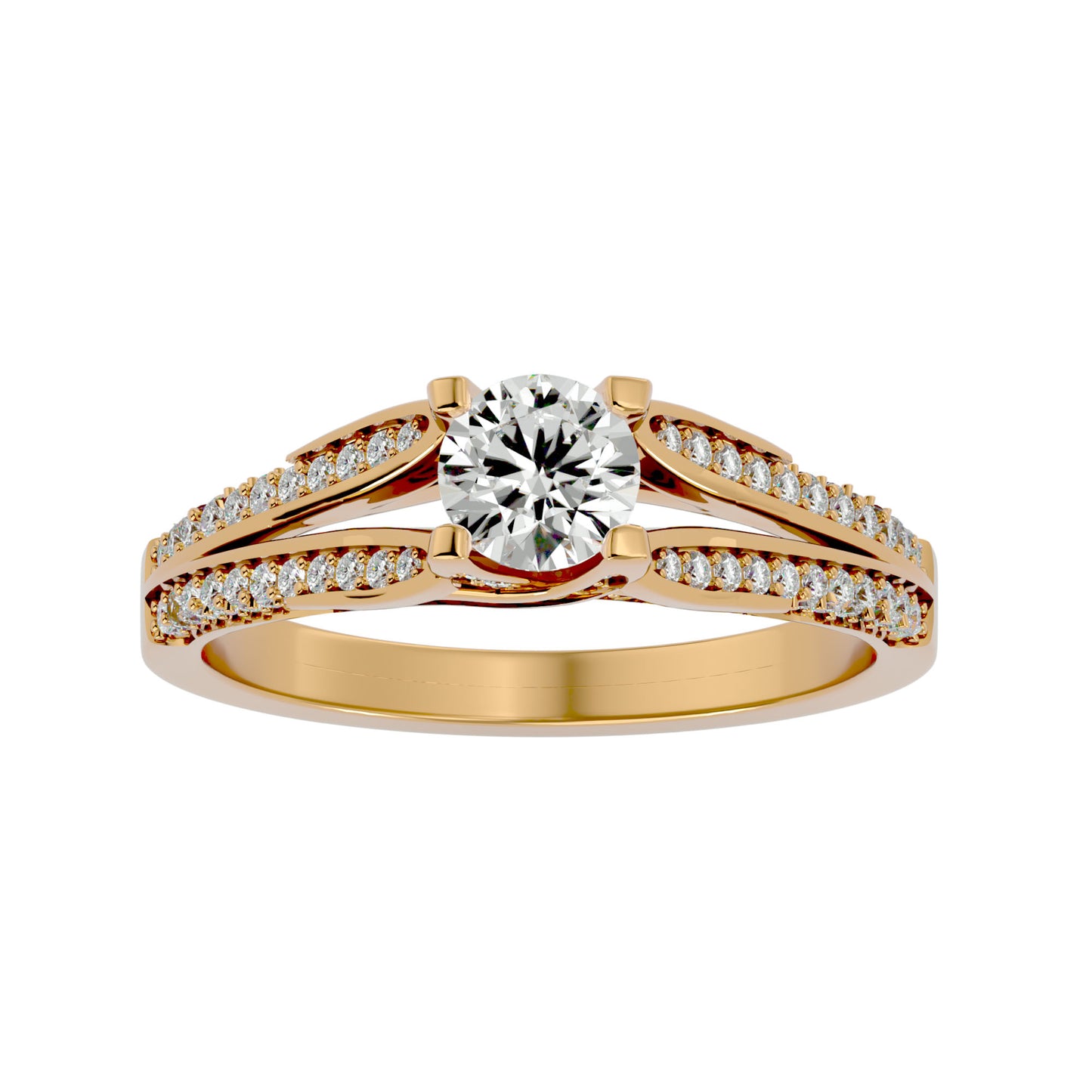 Zinnia split shank diamond engagement ring