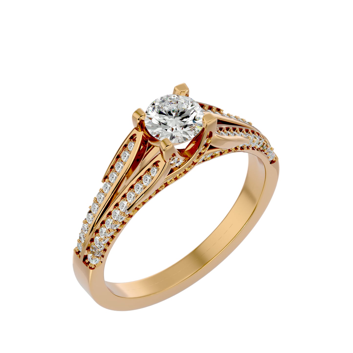 Zinnia split shank diamond engagement ring